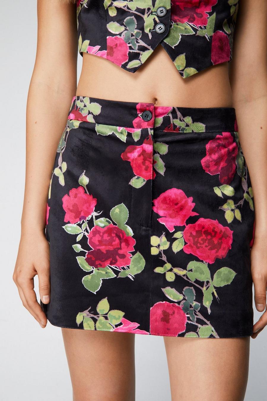 Premium Printed Velvet Mini Skirt