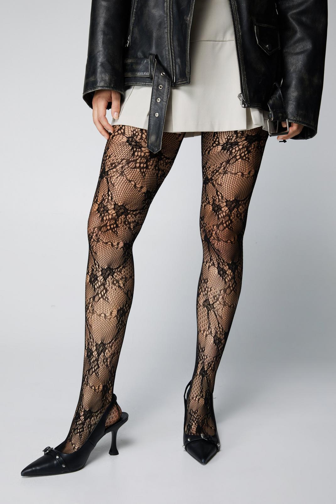 Black Lace Tights image number 1