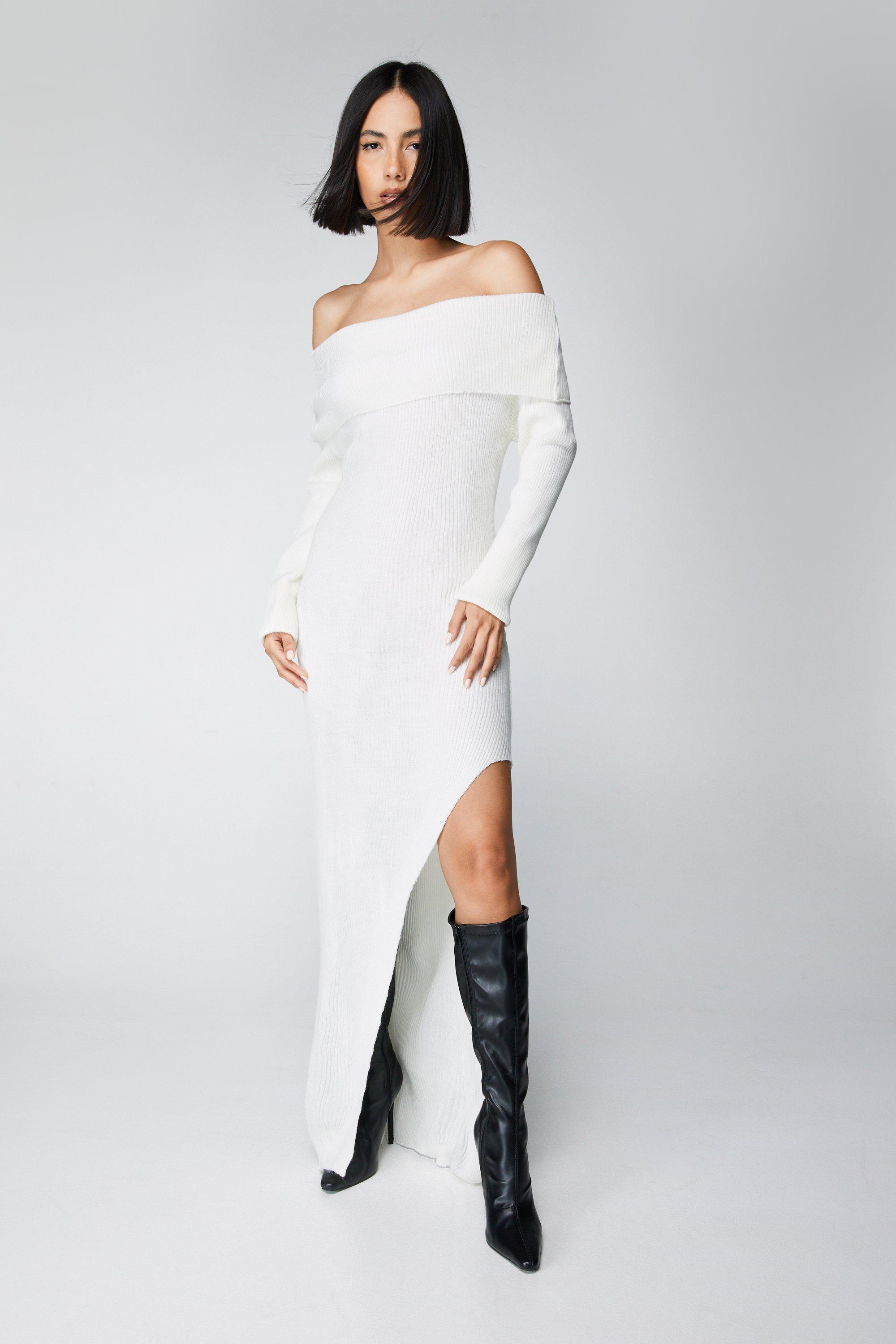 White bardot best sale maxi dress