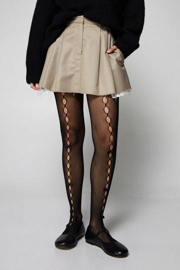 Bow Cut Out Sheer Tights black