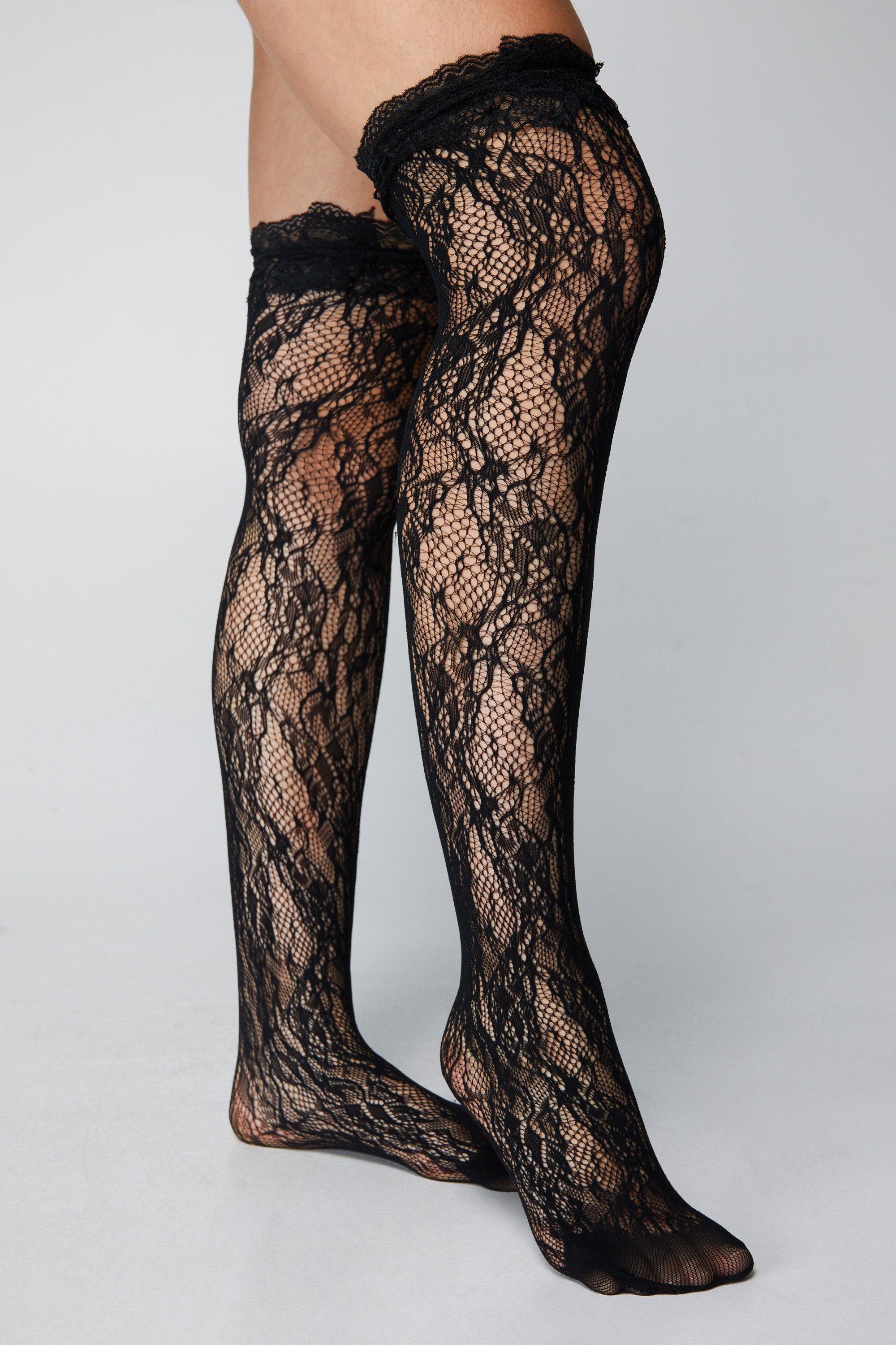 Lace over shop the knee socks