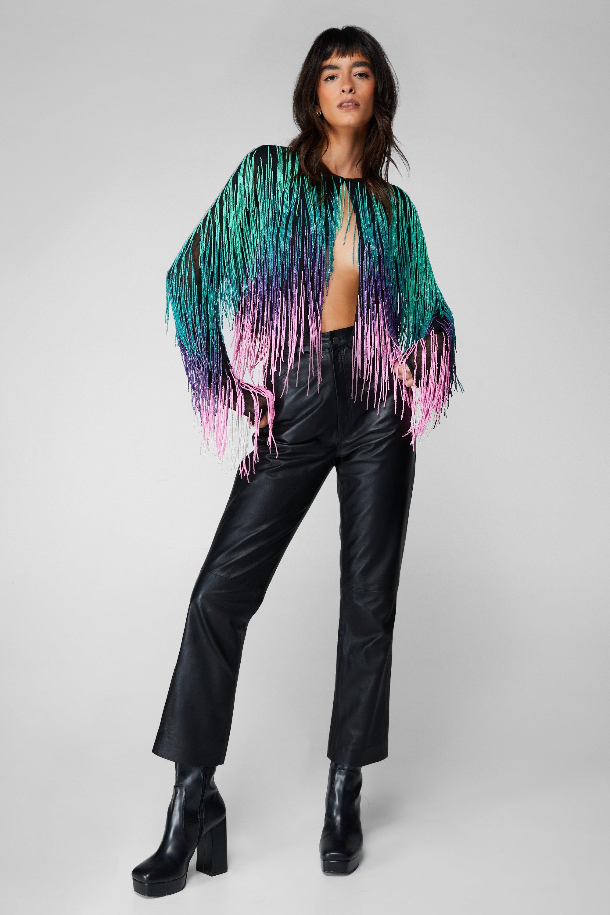 Rainbow ombre jean on sale jacket