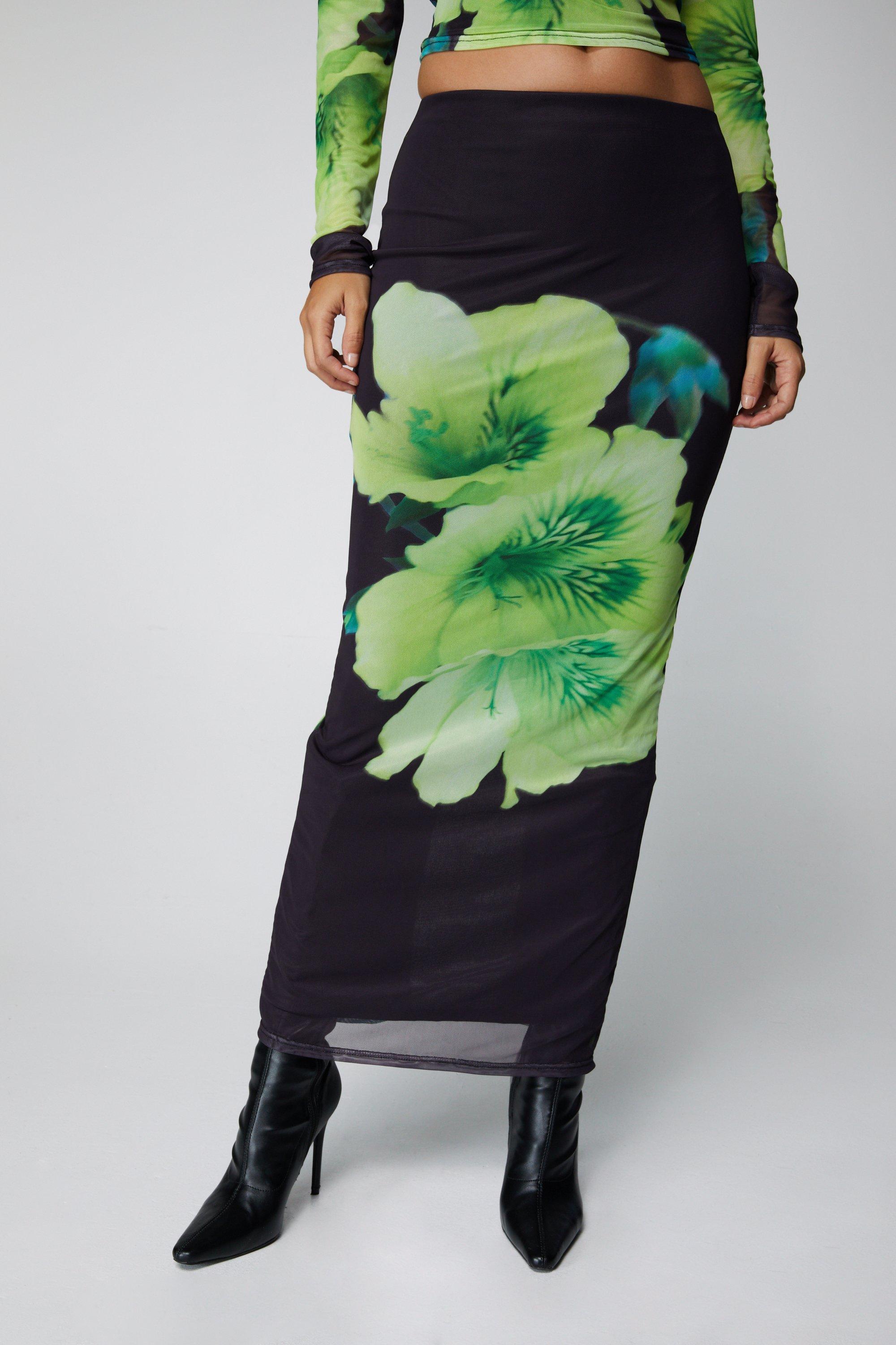 Mesh hotsell floral skirt