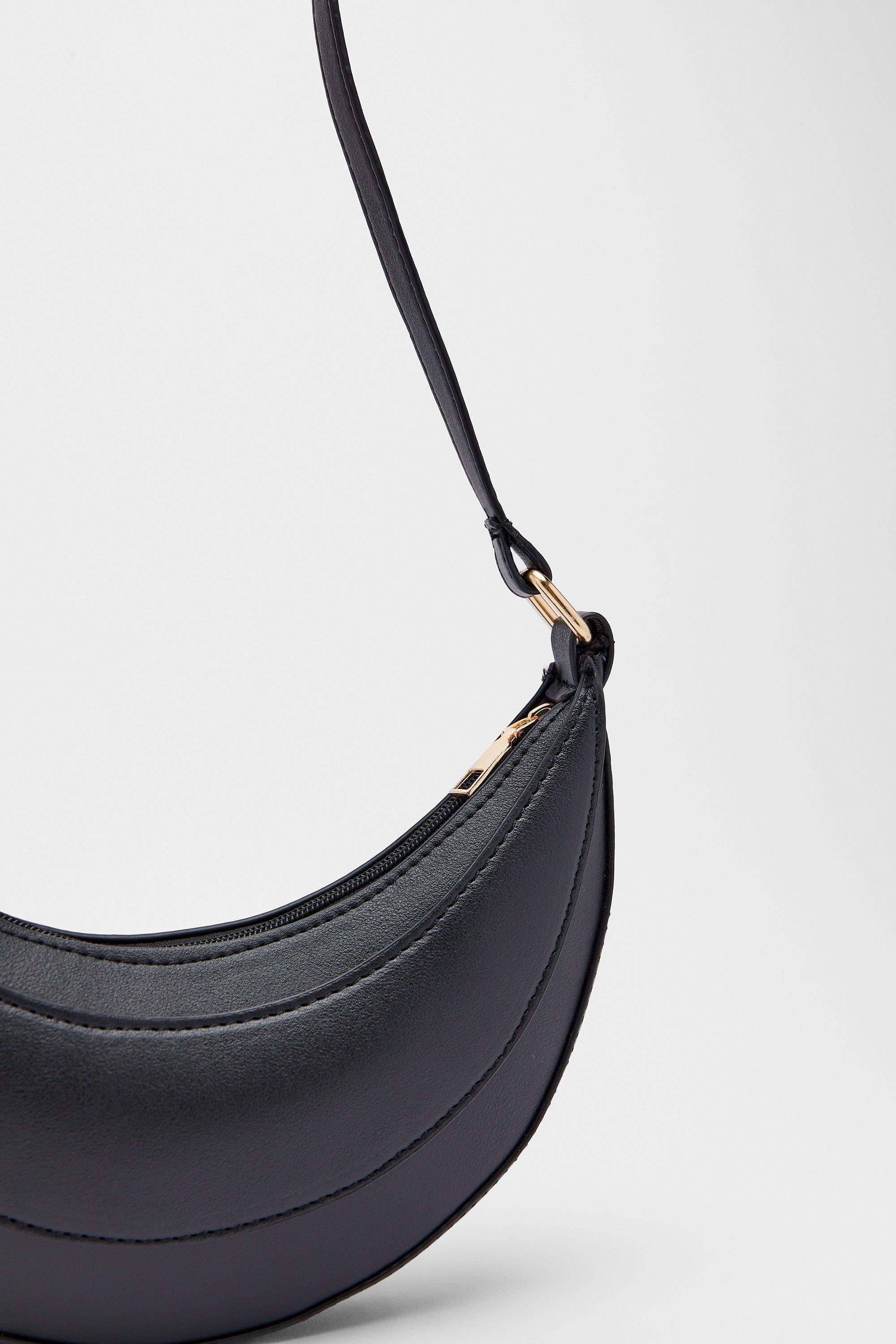 Black faux leather online bag