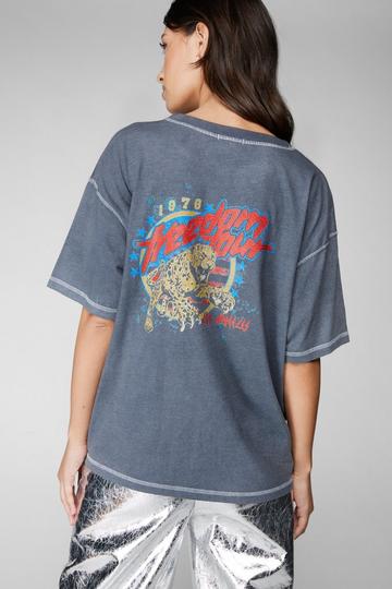 Freedom Tour Washed Oversized Graphic T-shirt charcoal