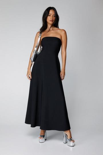 Bandeau Full Skirt Maxi Dress black