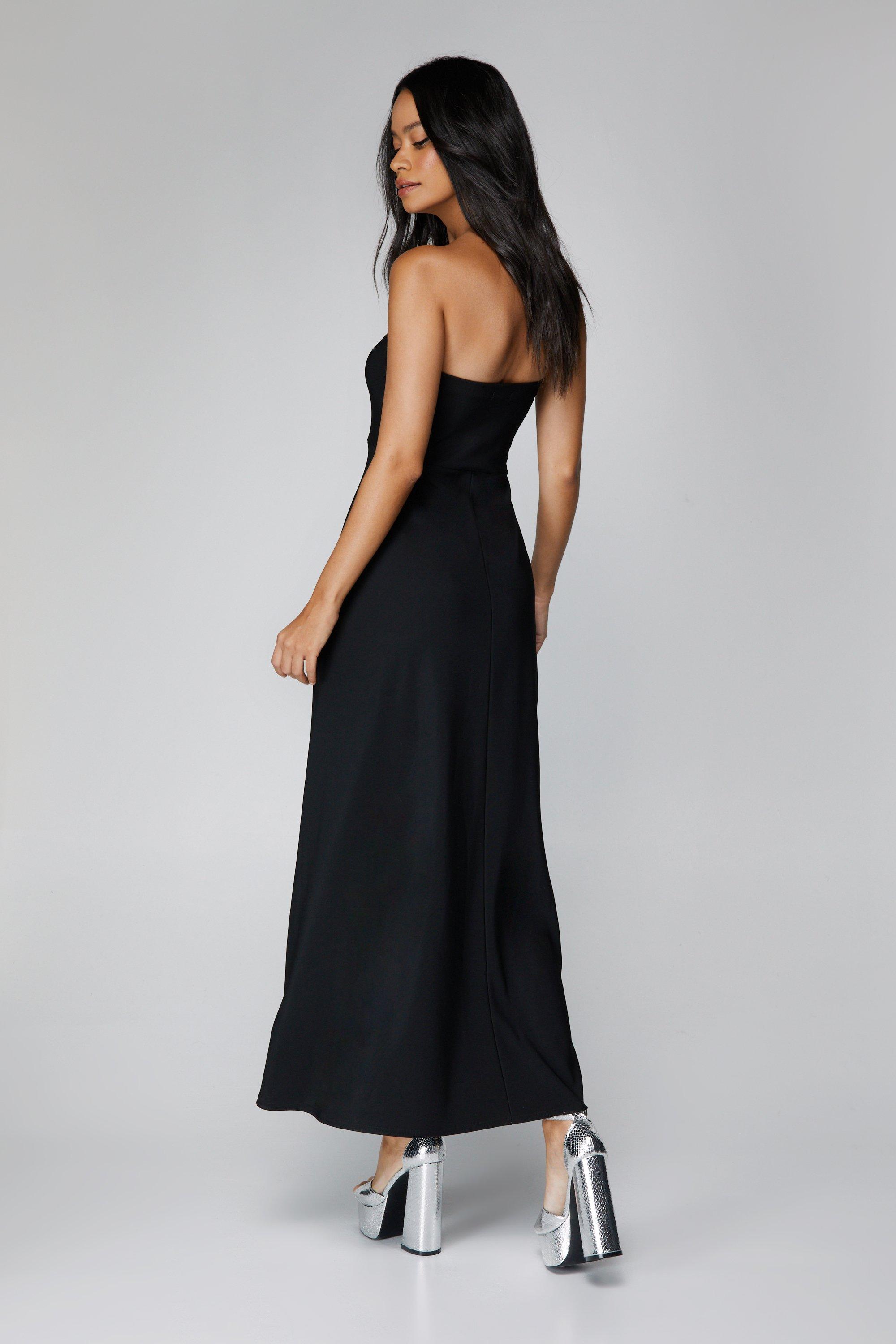 Cuddl Duds Flexwear Maxi Dress-Black/Geo-Large-NEW-A346882