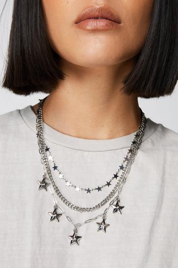 Silver Star Layered Necklace