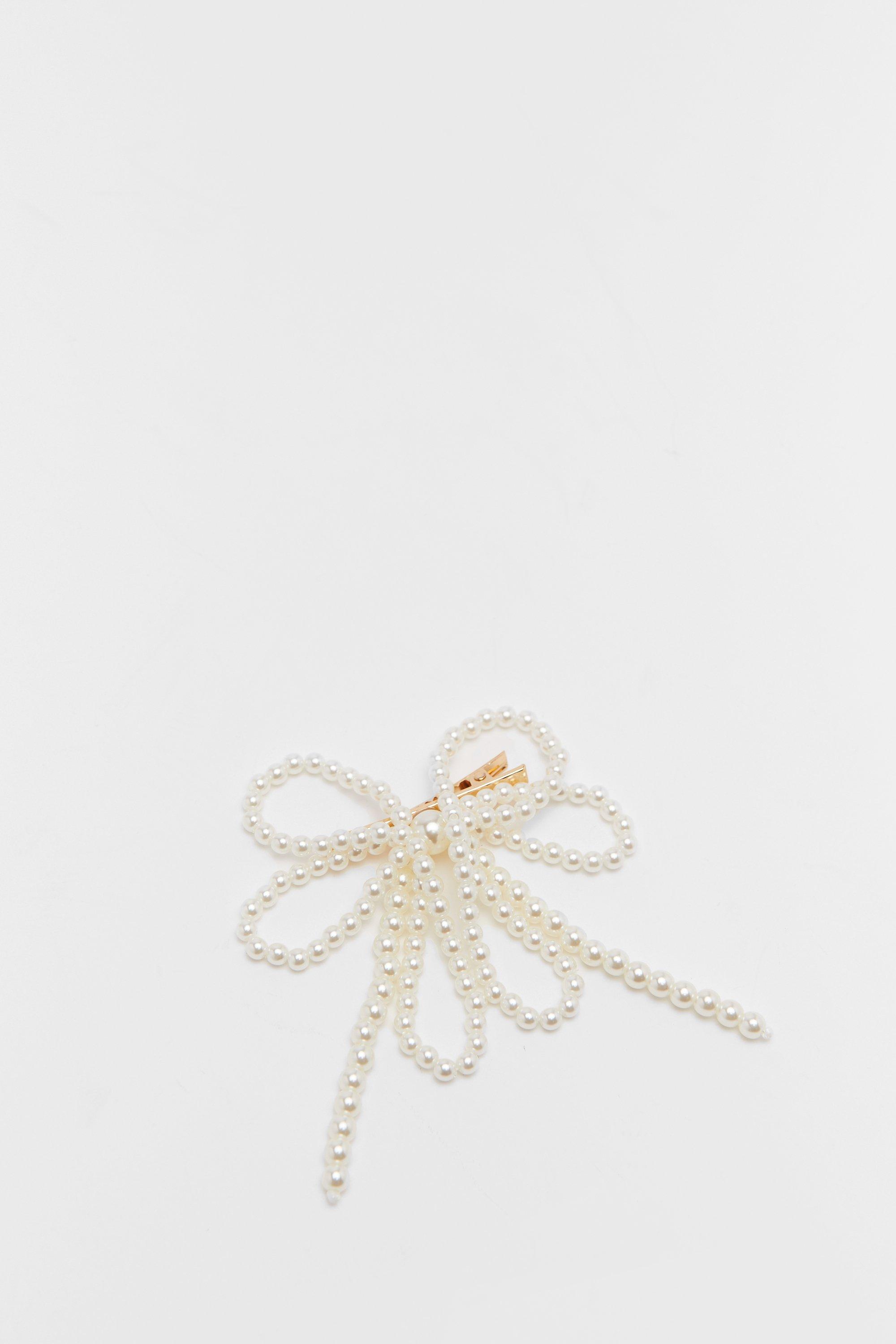 Nasty Gal Womens Embellished Diamante Oversized Hair Bow Clip