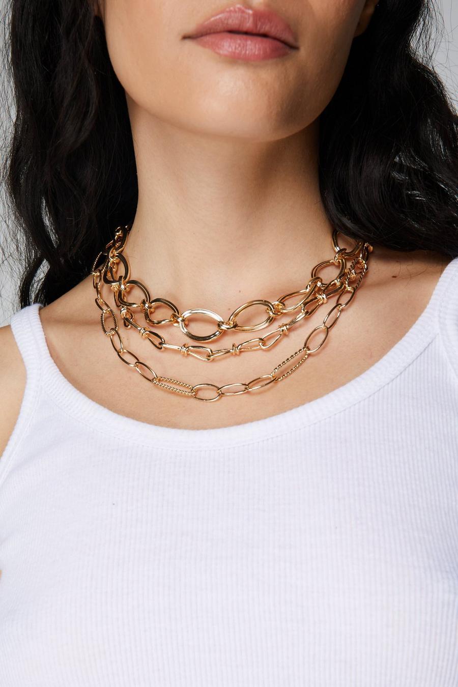 Recycled Chain Layered Necklace