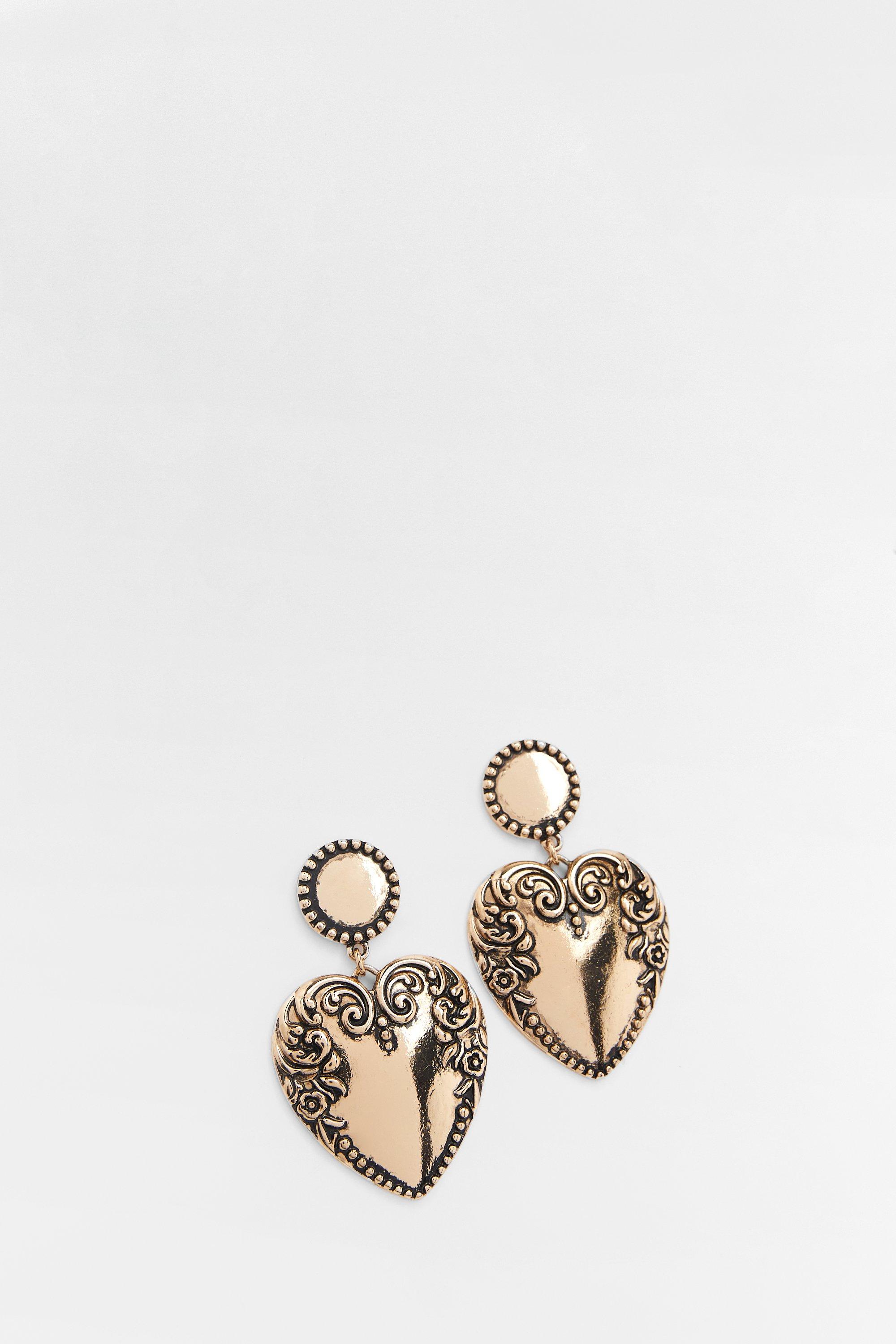 Paparazzi Western Heart - Brass - Earrings