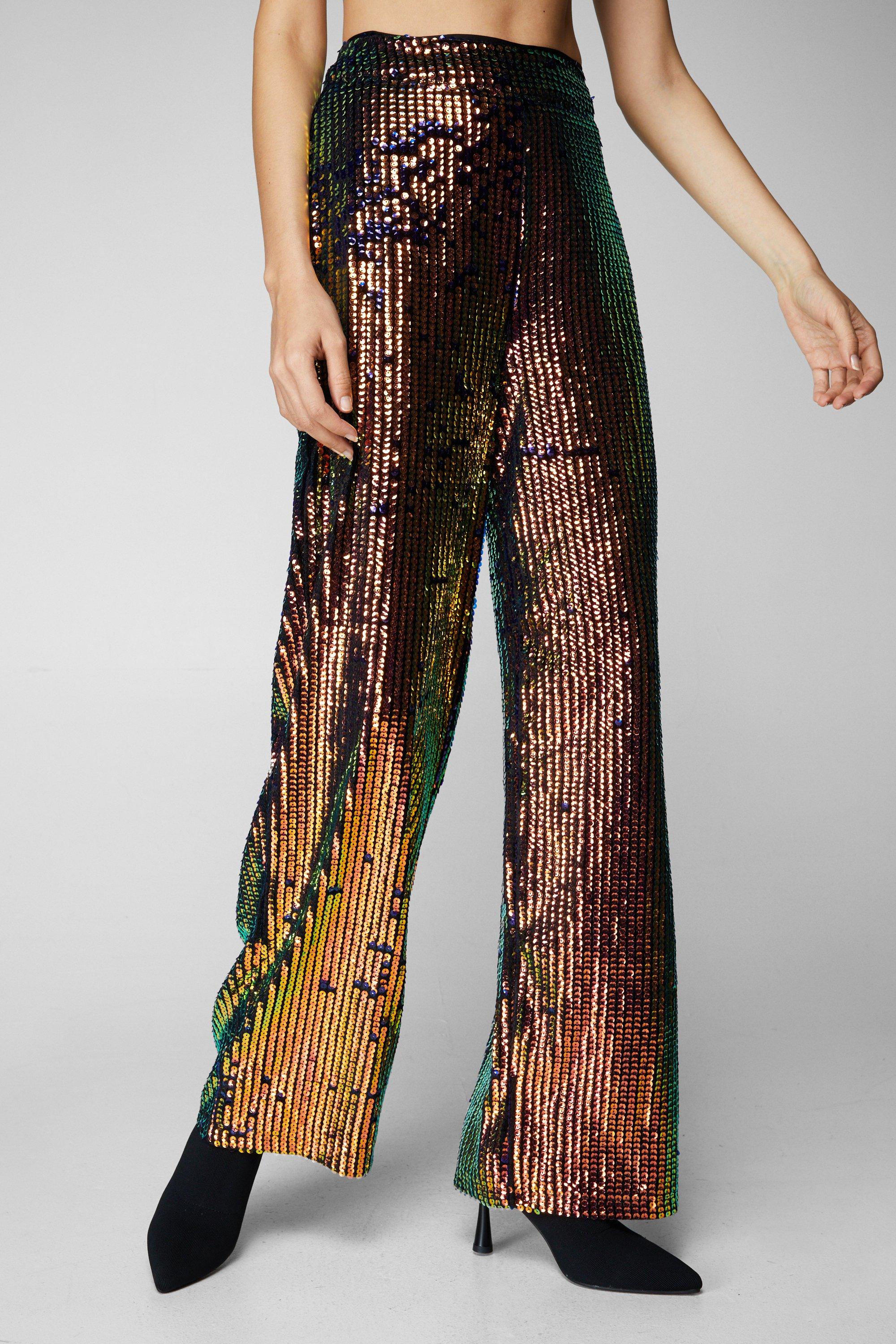 Sequin Wide Leg Pants Style 234239