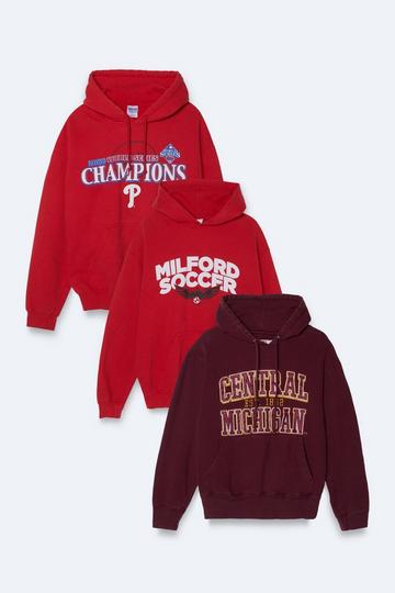 Vintage Graphic Hoodie red