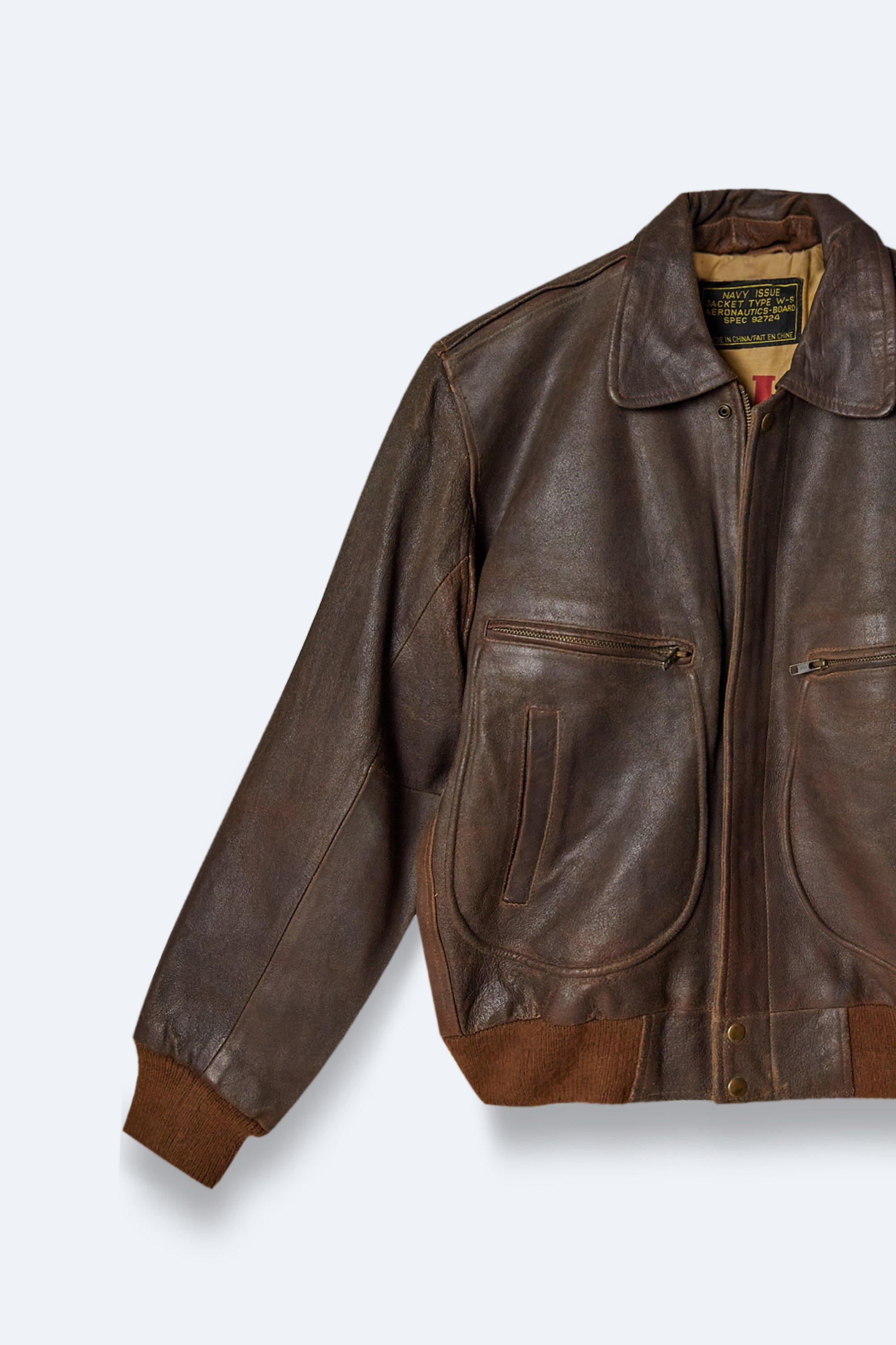 Vintage Real Leather Bomber Jacket