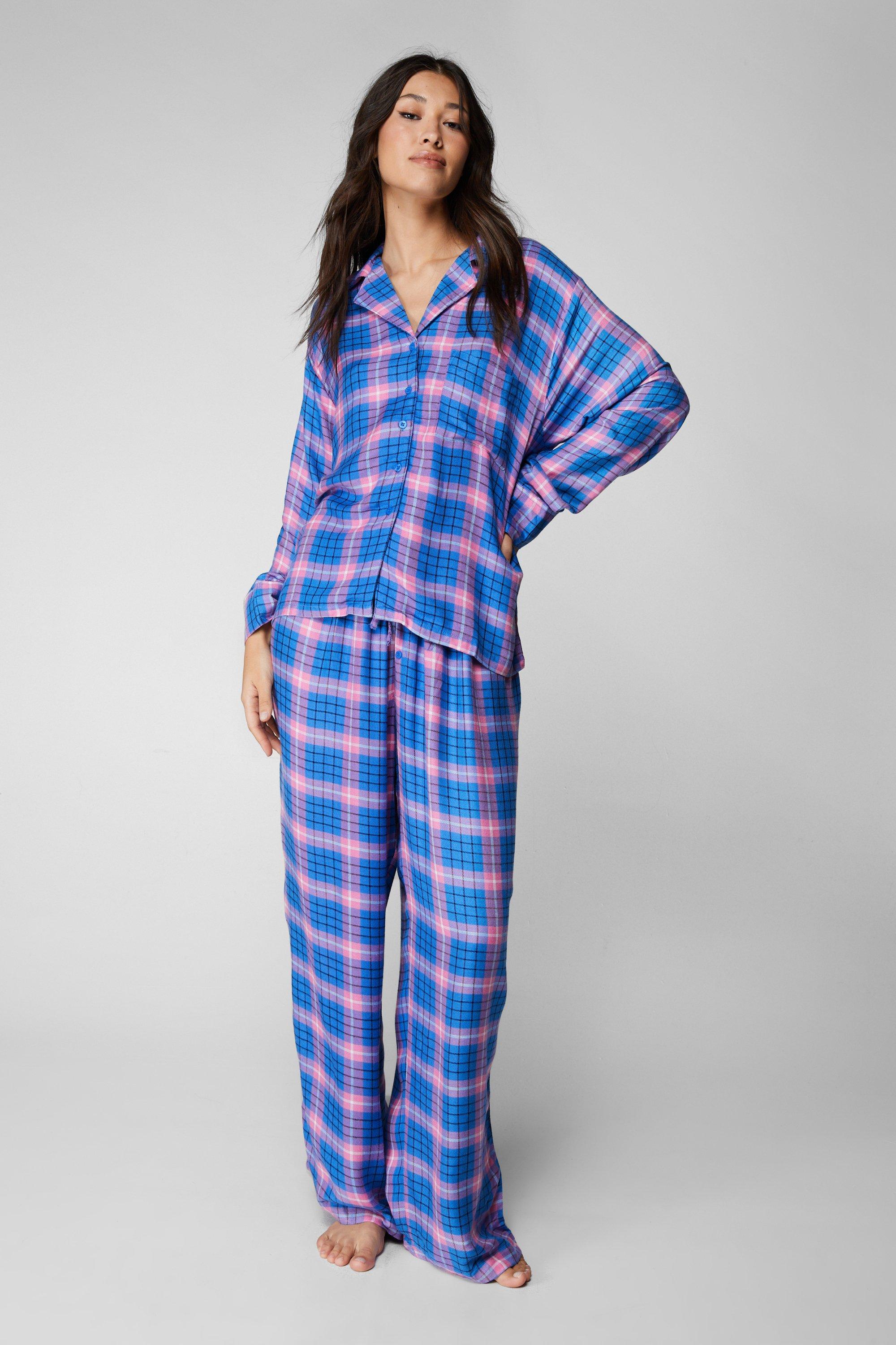 Pink and Blue Plaid PJ Pants – StarShop