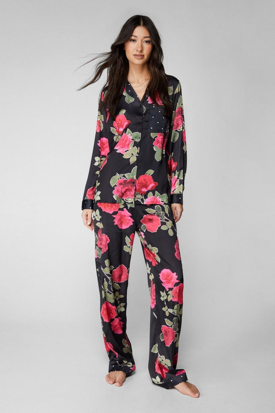 Rose Polka Dot Mix Pyjama Pants Set