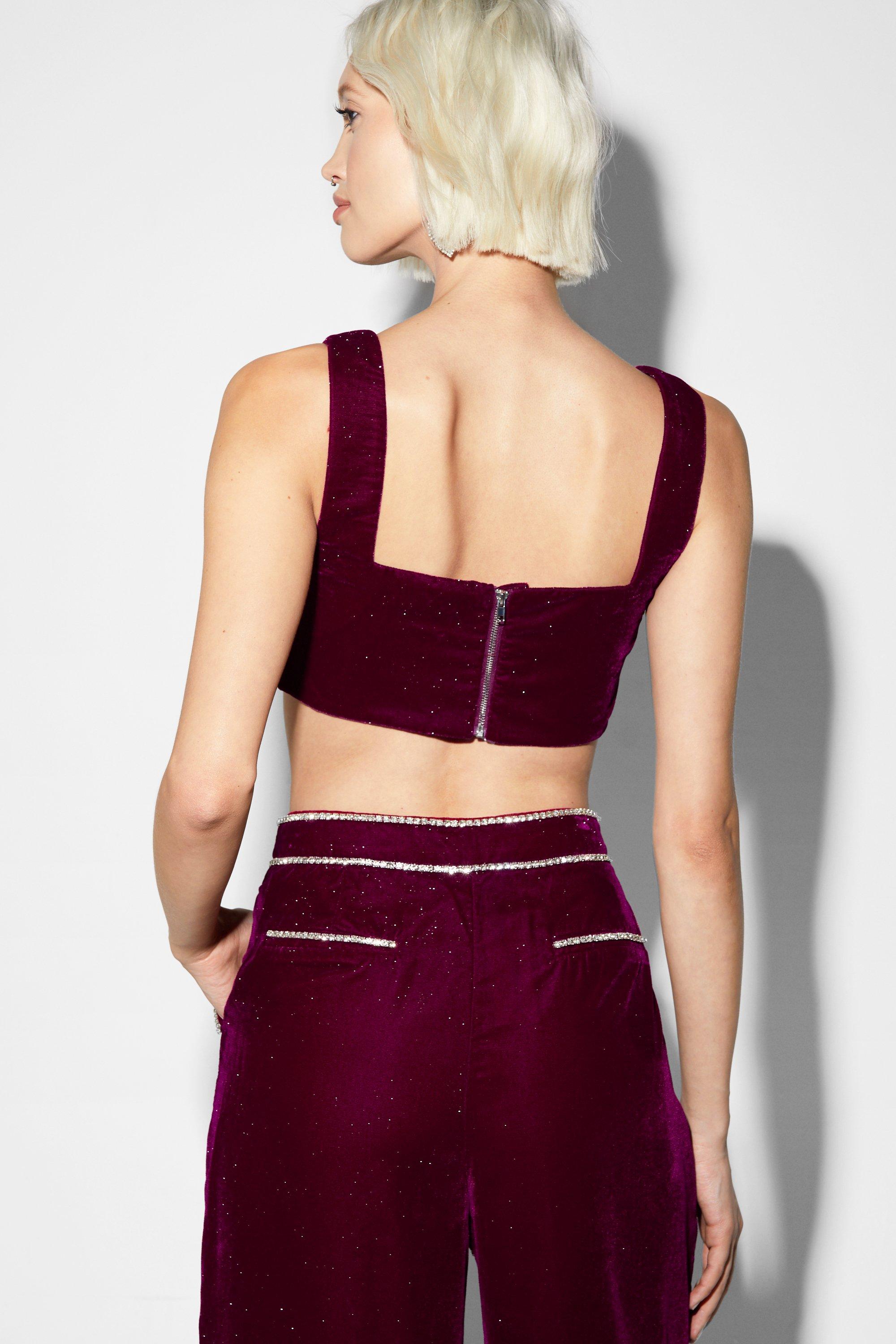 VAL VELVET BRALETTE-WINE – Lucca Couture