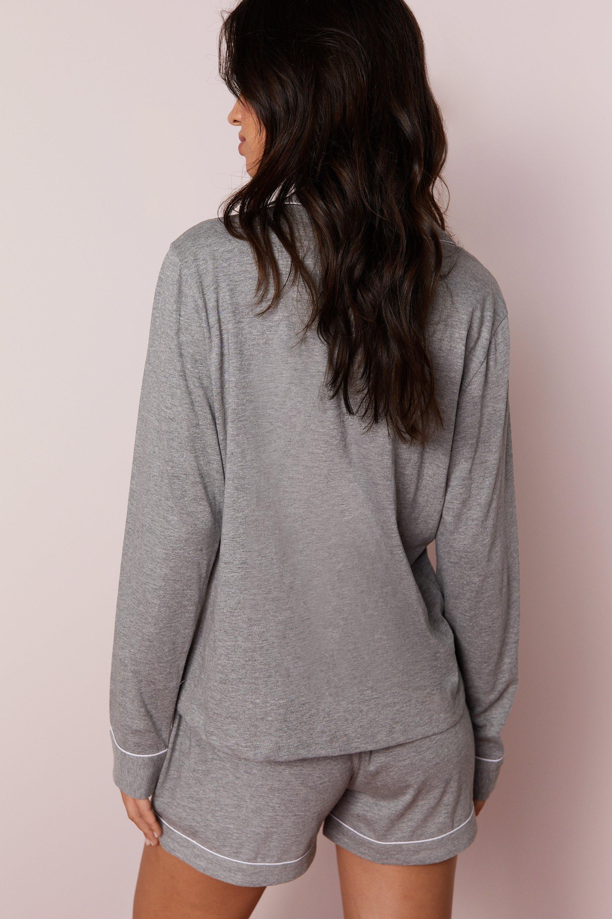 pajama shorts with long sleeve top