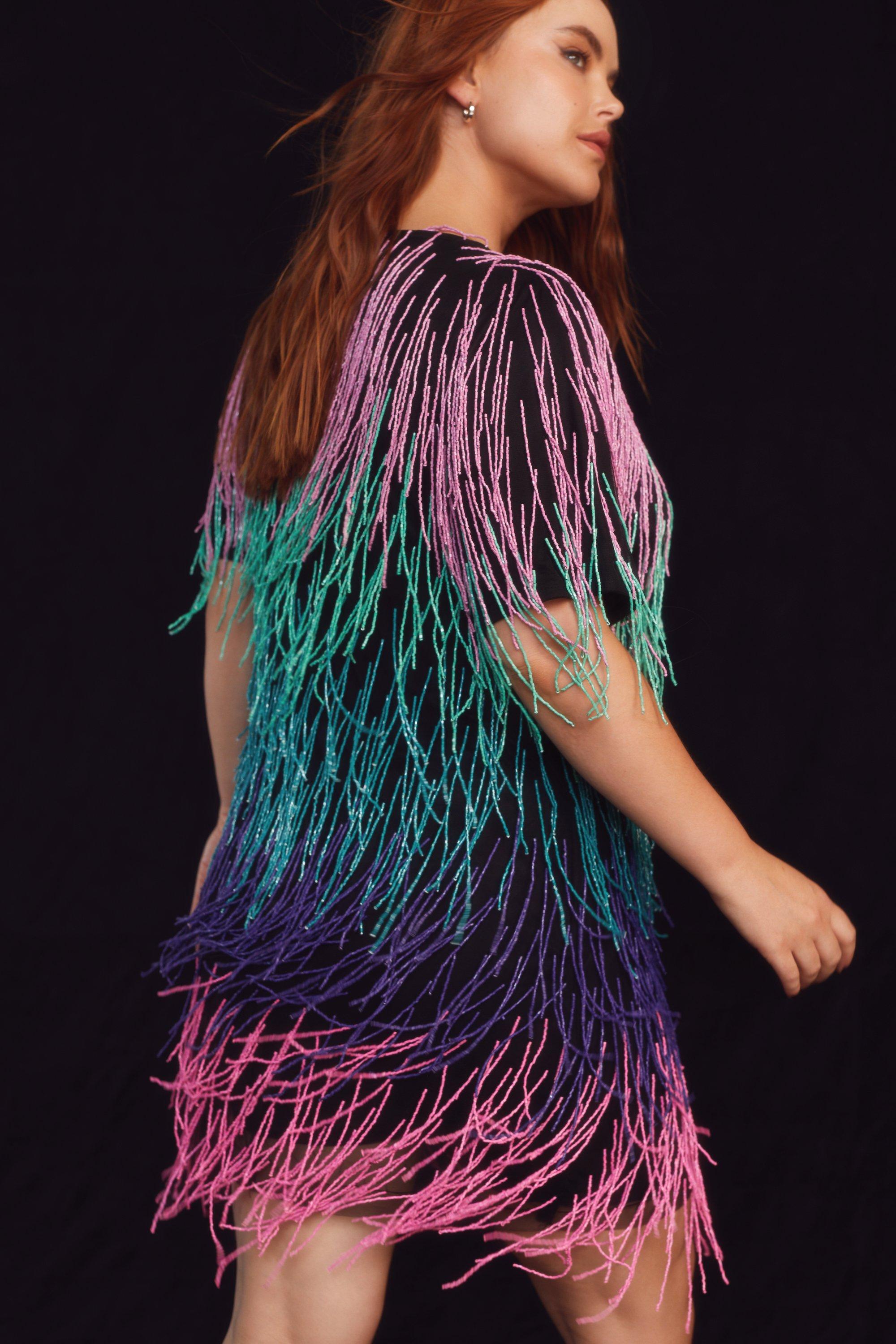 Rainbow Feather Dress 