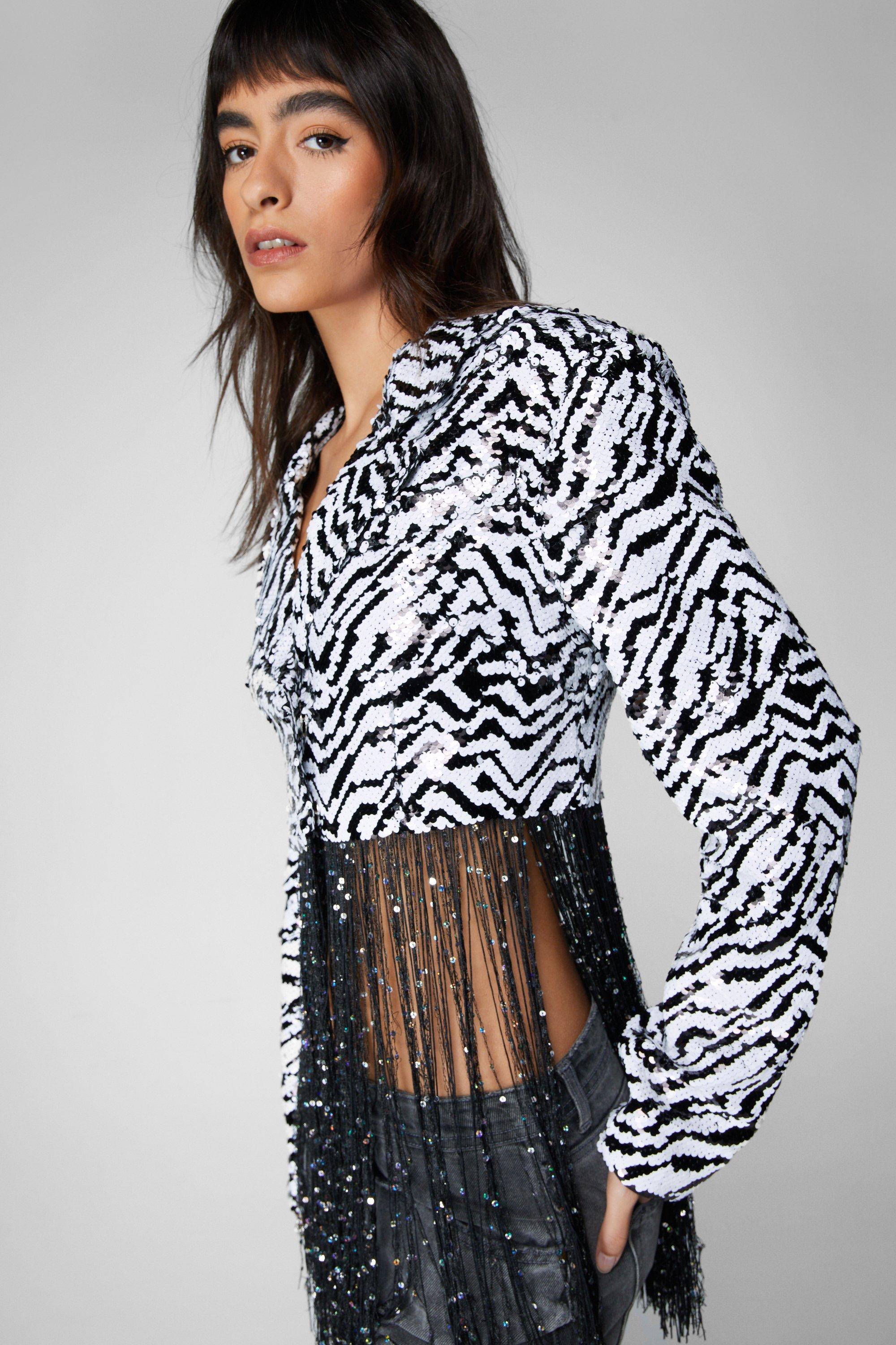 Sequin deals trim blazer