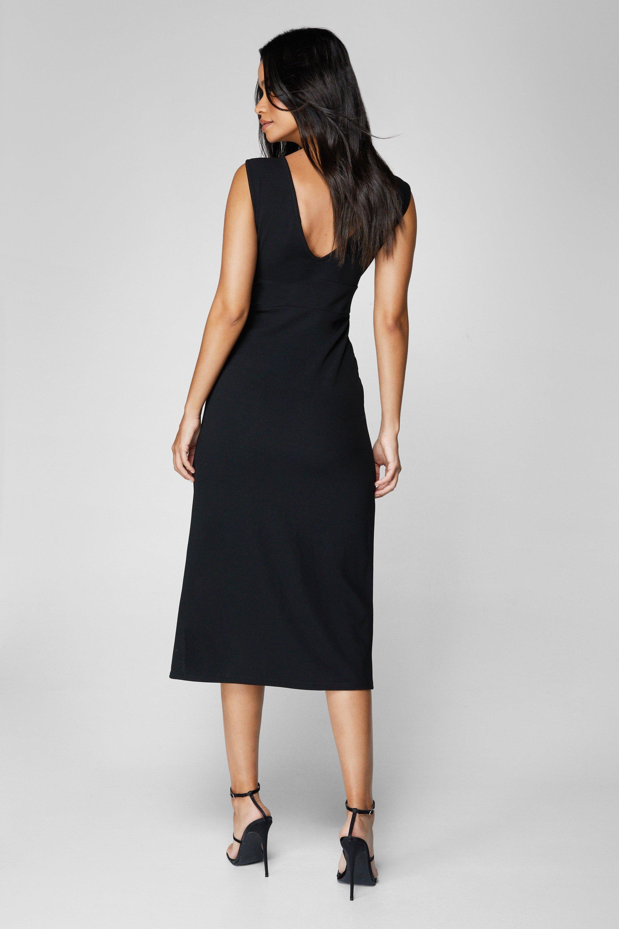 Nasty gal black midi dress sale