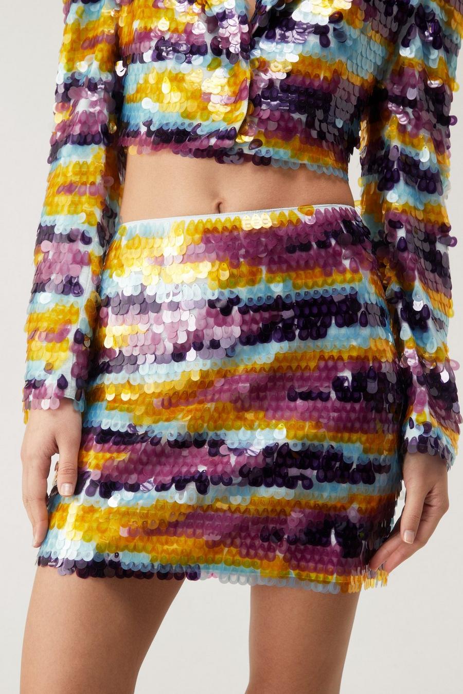 Premium Multicolor Sequin Mini Skirt