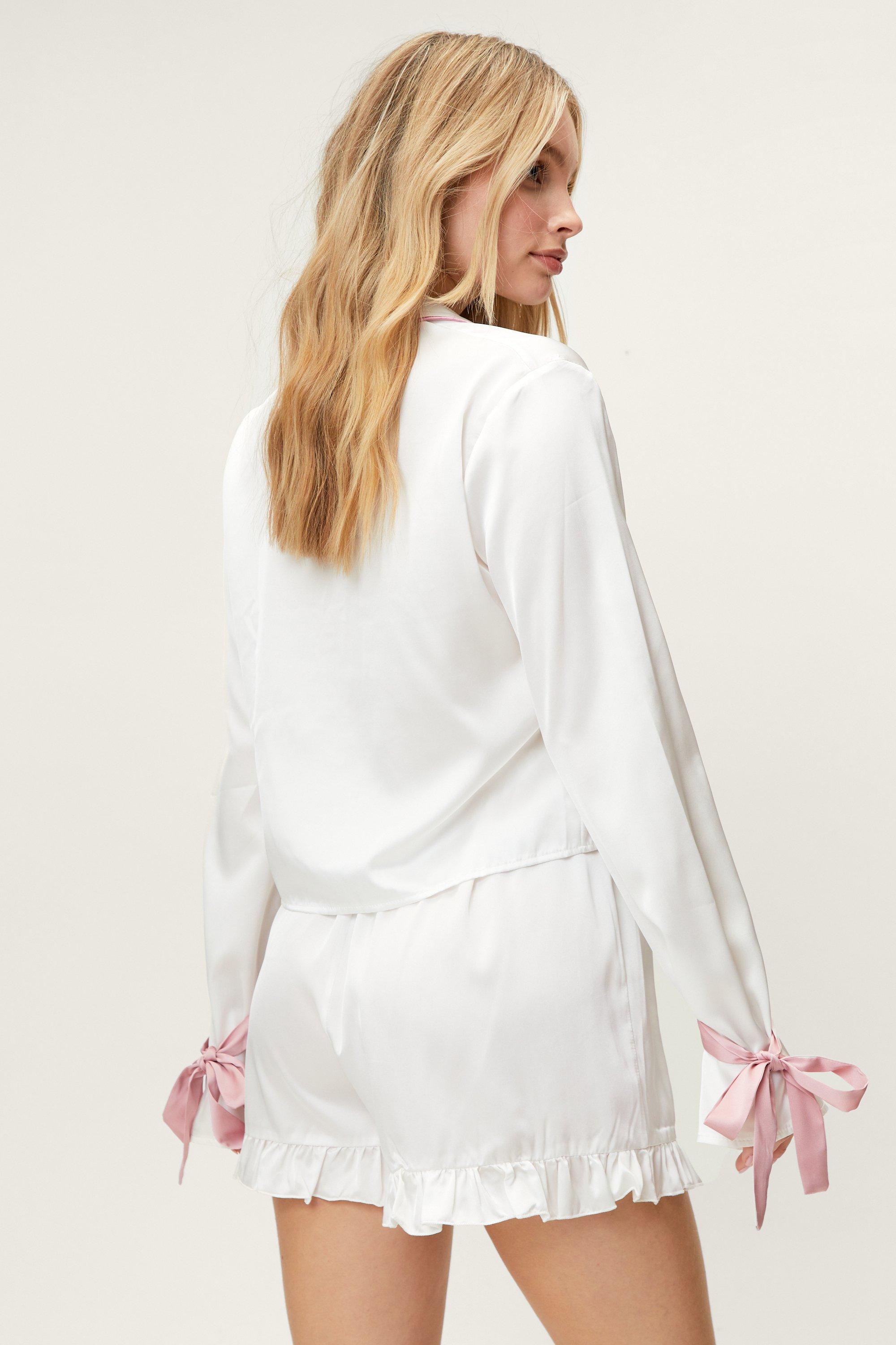 Short Sleeve Ruffled Sleepwear