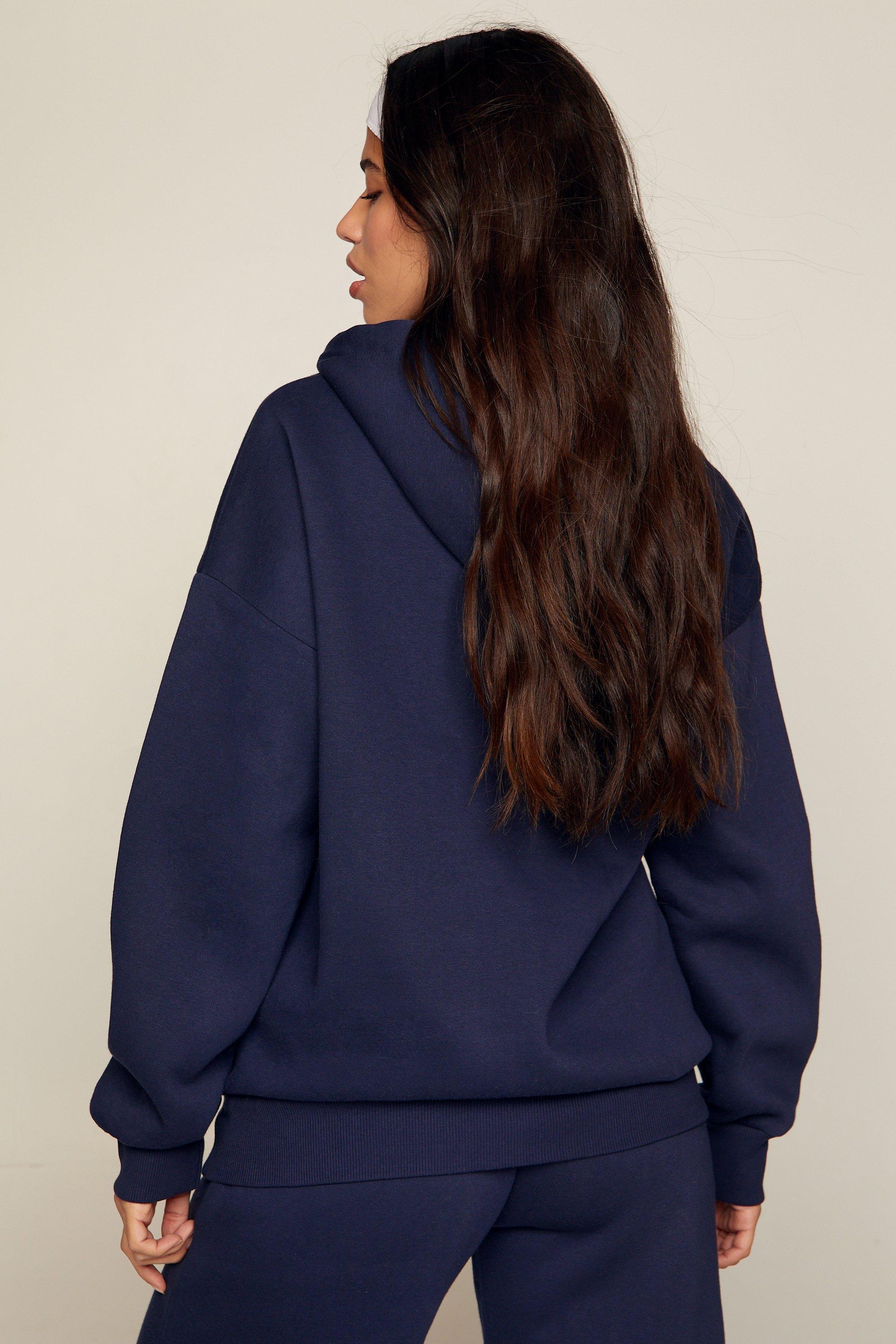 Dark blue oversized online hoodie