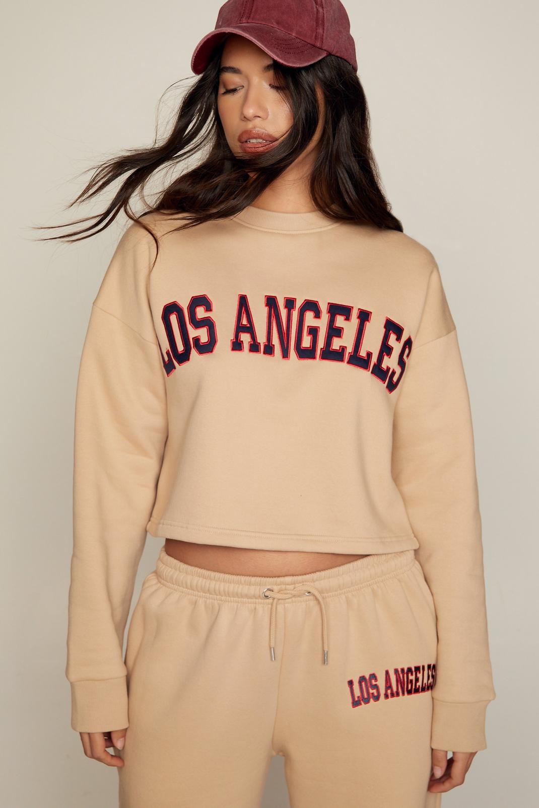Stone Los Angeles Graphic Cropped Sweatshirt image number 1