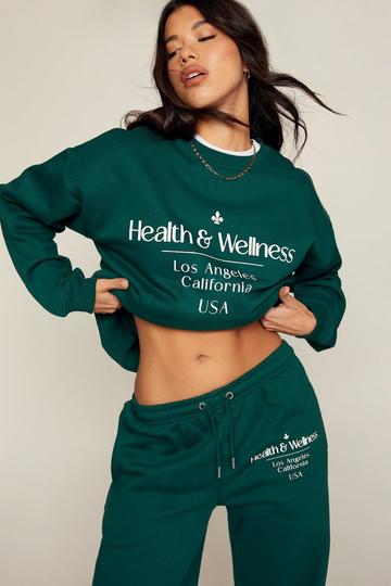 Health And Wellness Graphic Oversized Sweatshirt forest