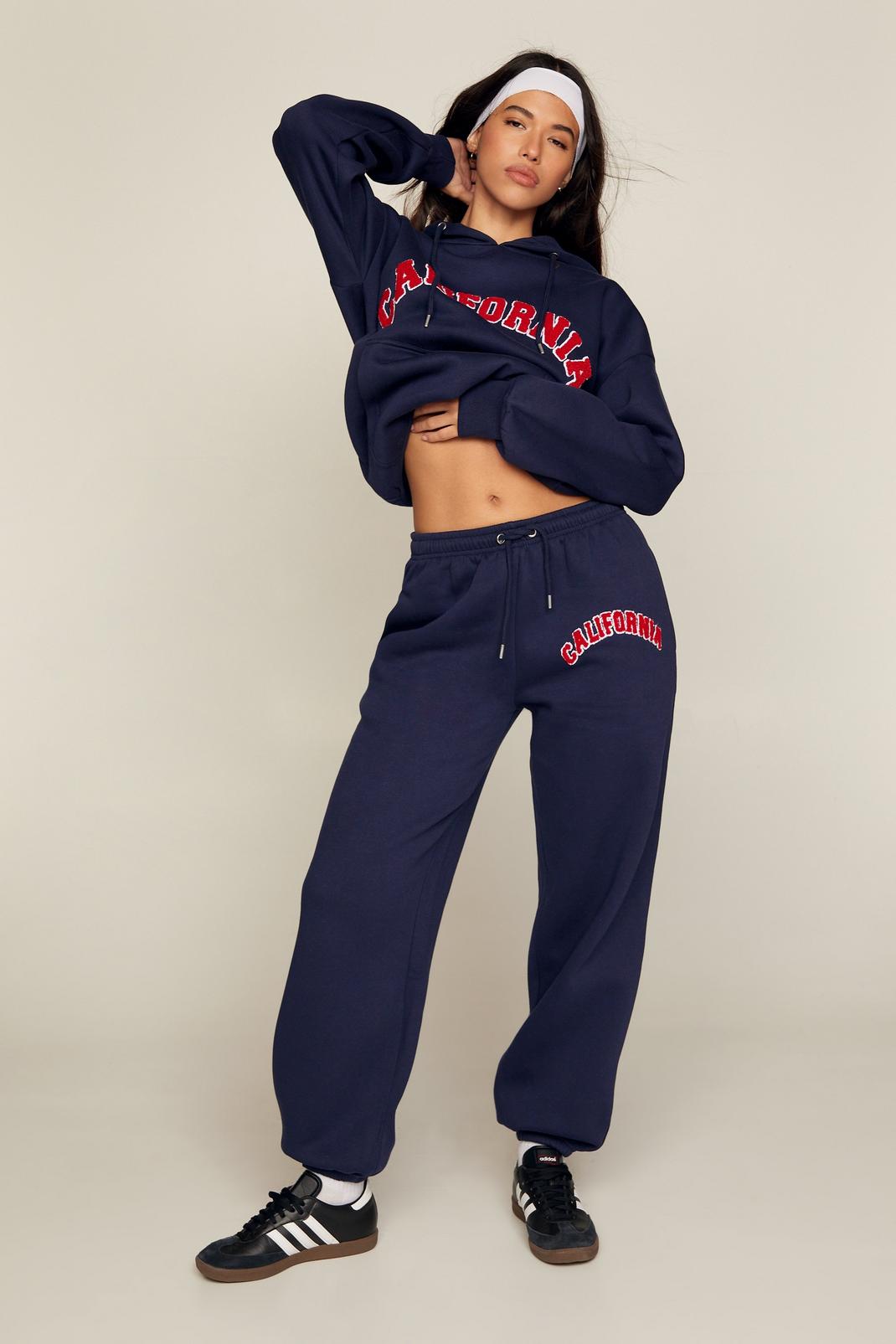 Navy California Oversized Mid Rise Joggers image number 1