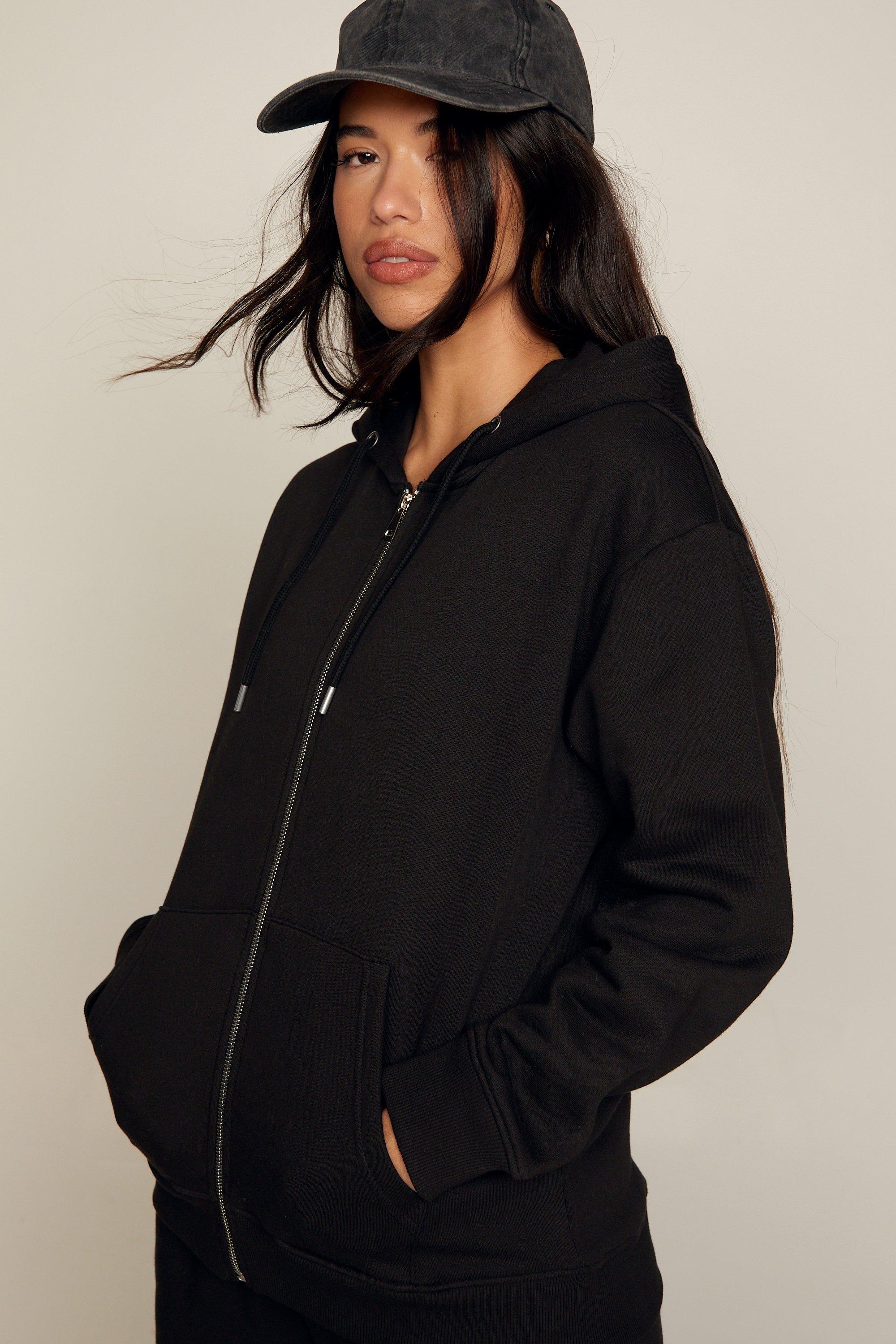 Oversized zip hot sale hoodie