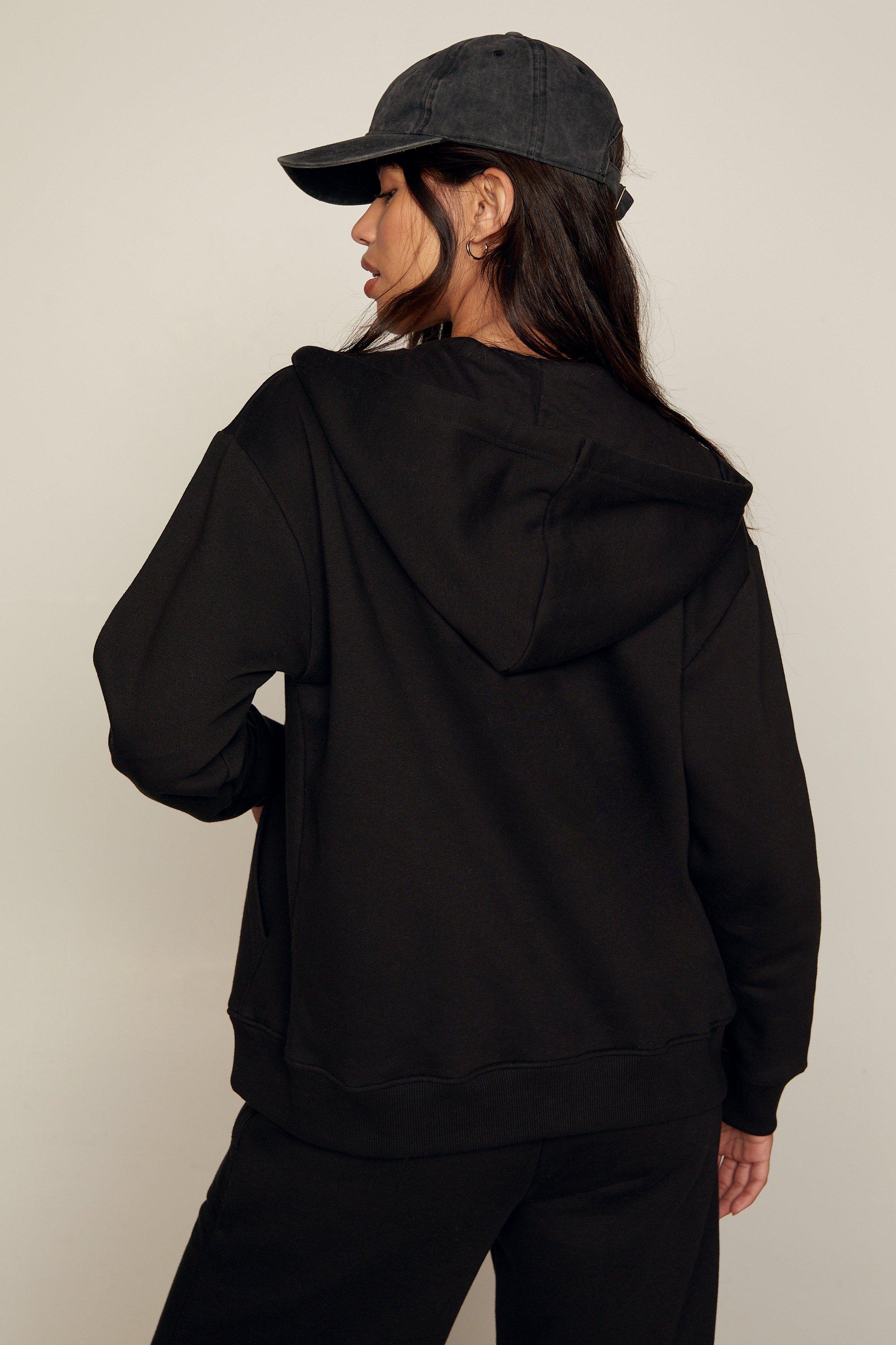 Figure Zipper Up Oversized Hoodie