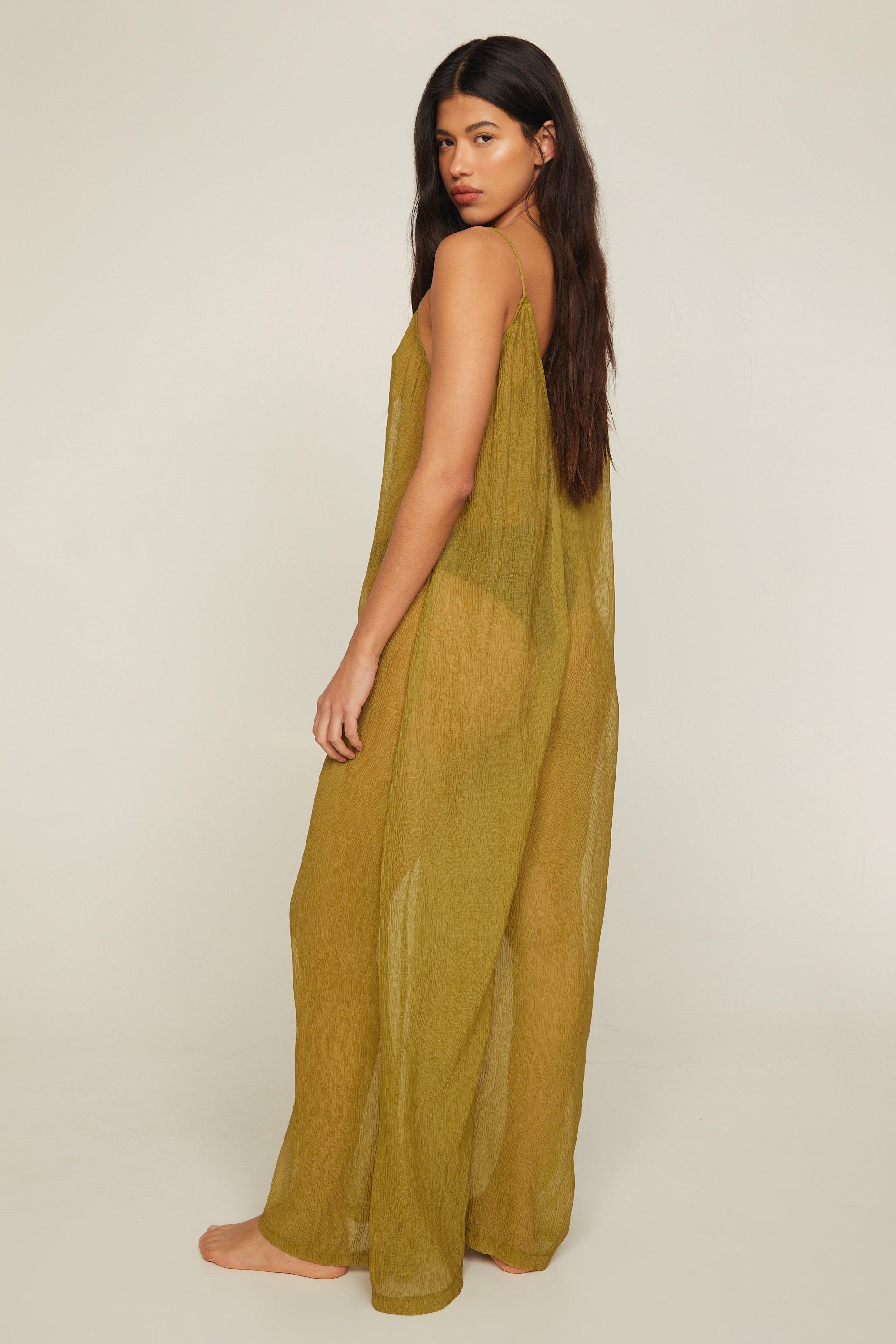 Sheer wide cheap leg jumpsuit