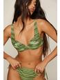 Green Stripe Devore Underwire Bikini Top