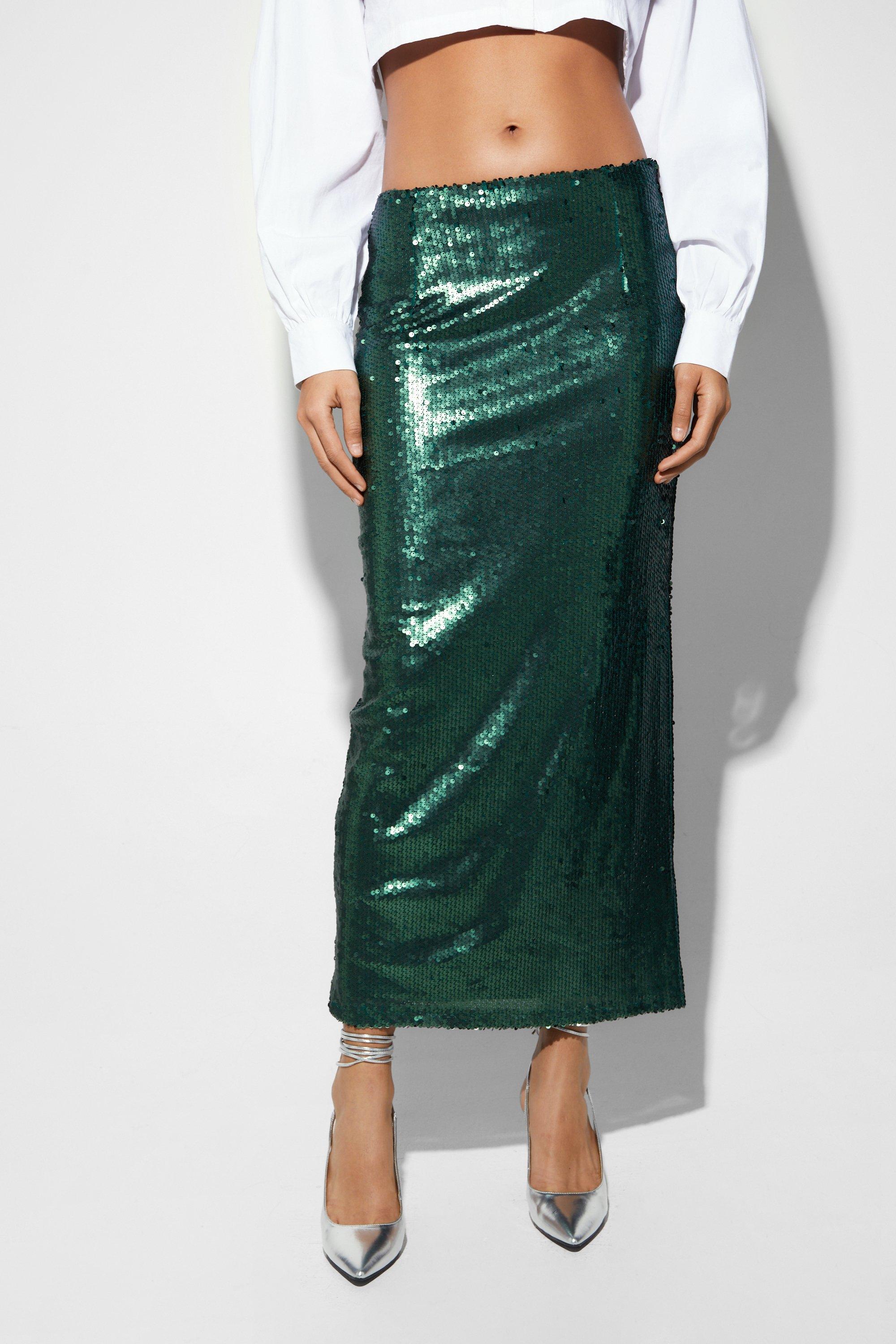 Zara sequin maxi skirt sale