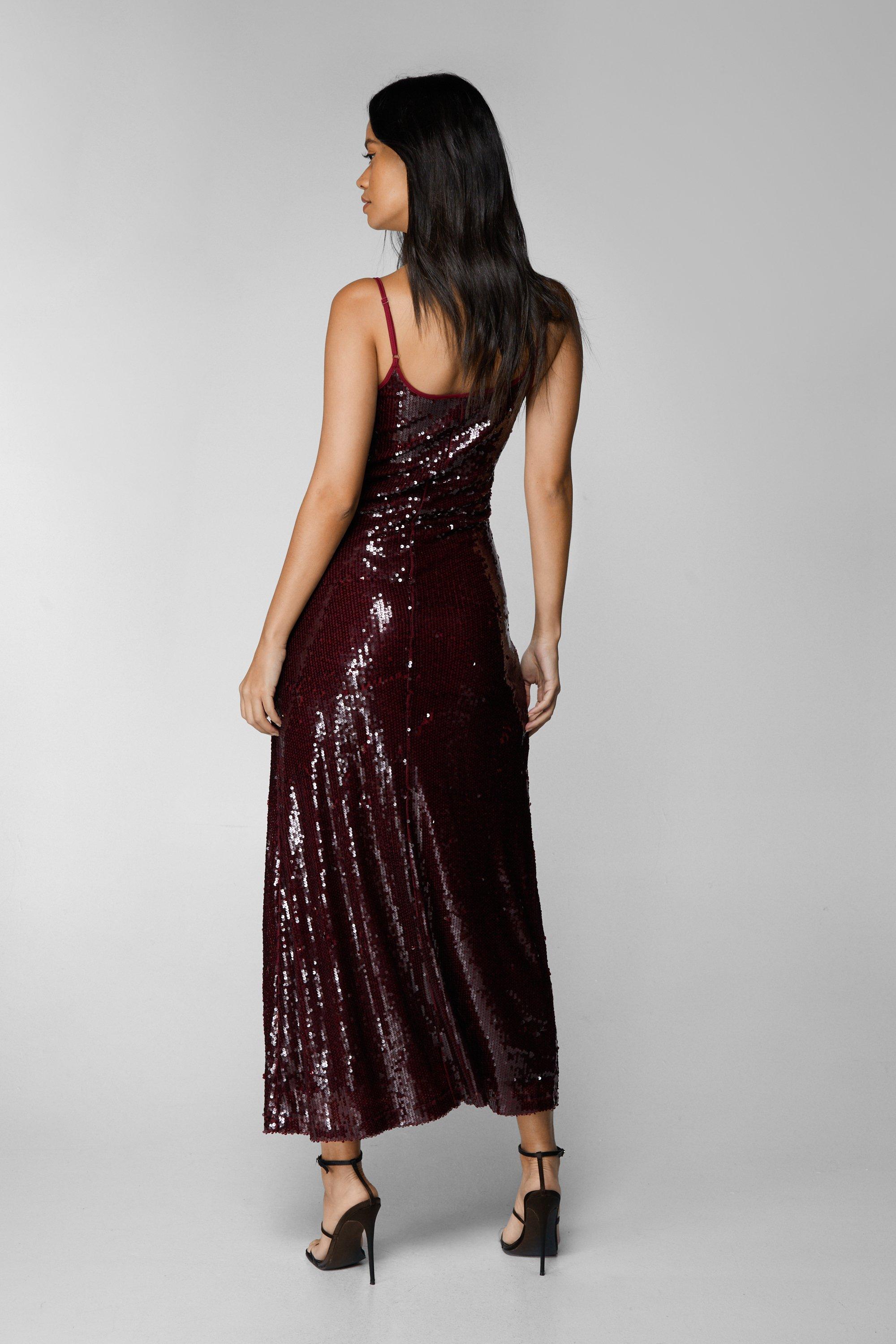 Nasty gal hotsell burgundy dress