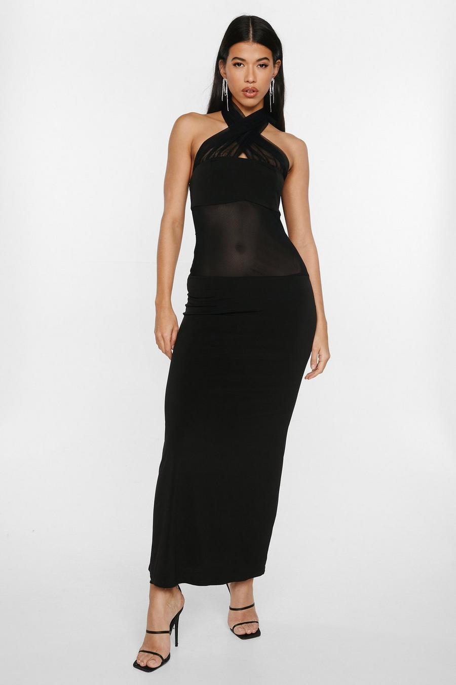 Double Crazy Scallop Trim Sheer Mesh Dress Without Bodysuit