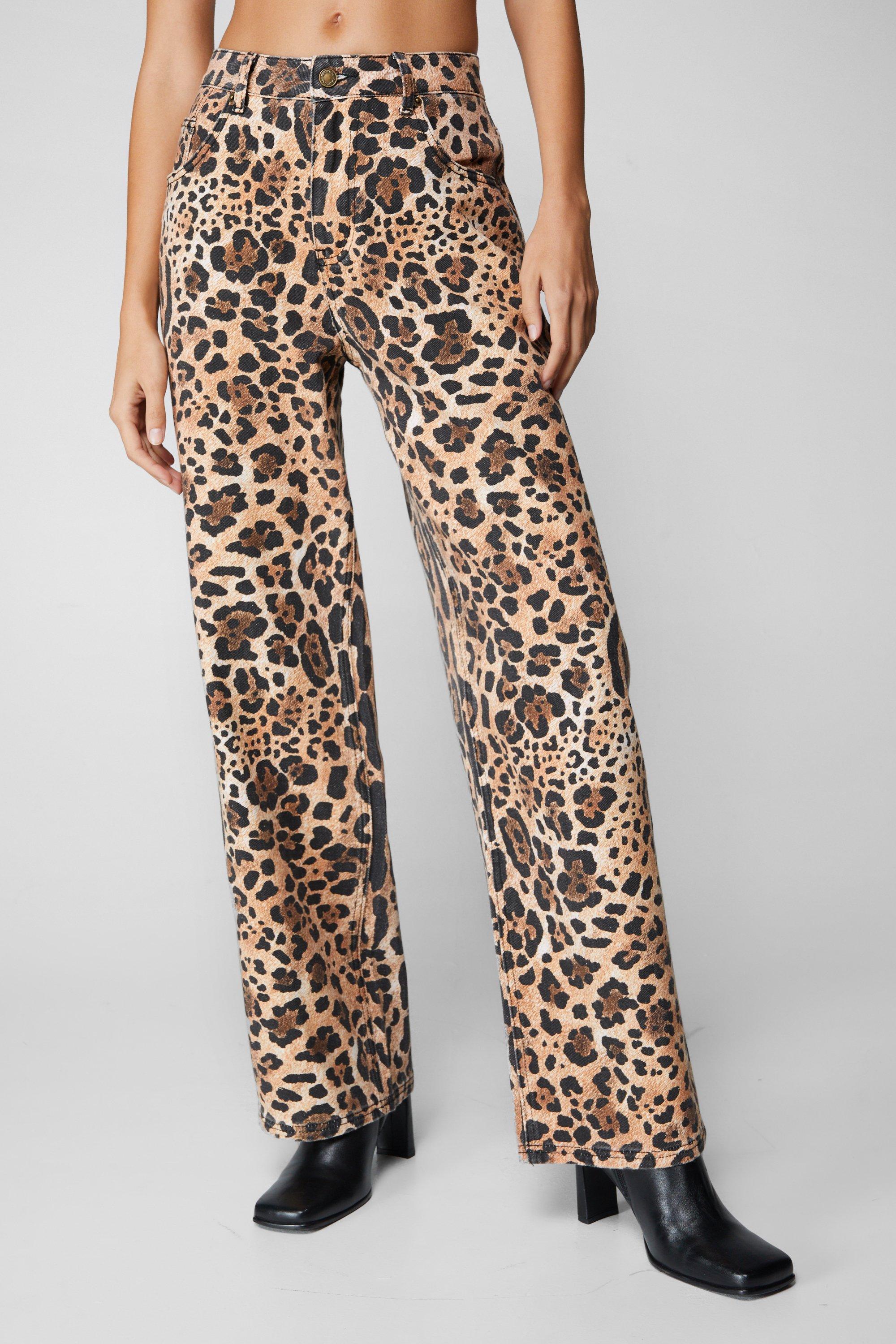 Bold Animal Print Charcoal Gray and White Skinny Jeans - Medium