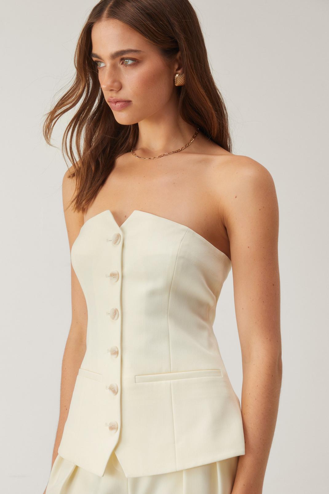 Ivory Tailored Bustier Top image number 1