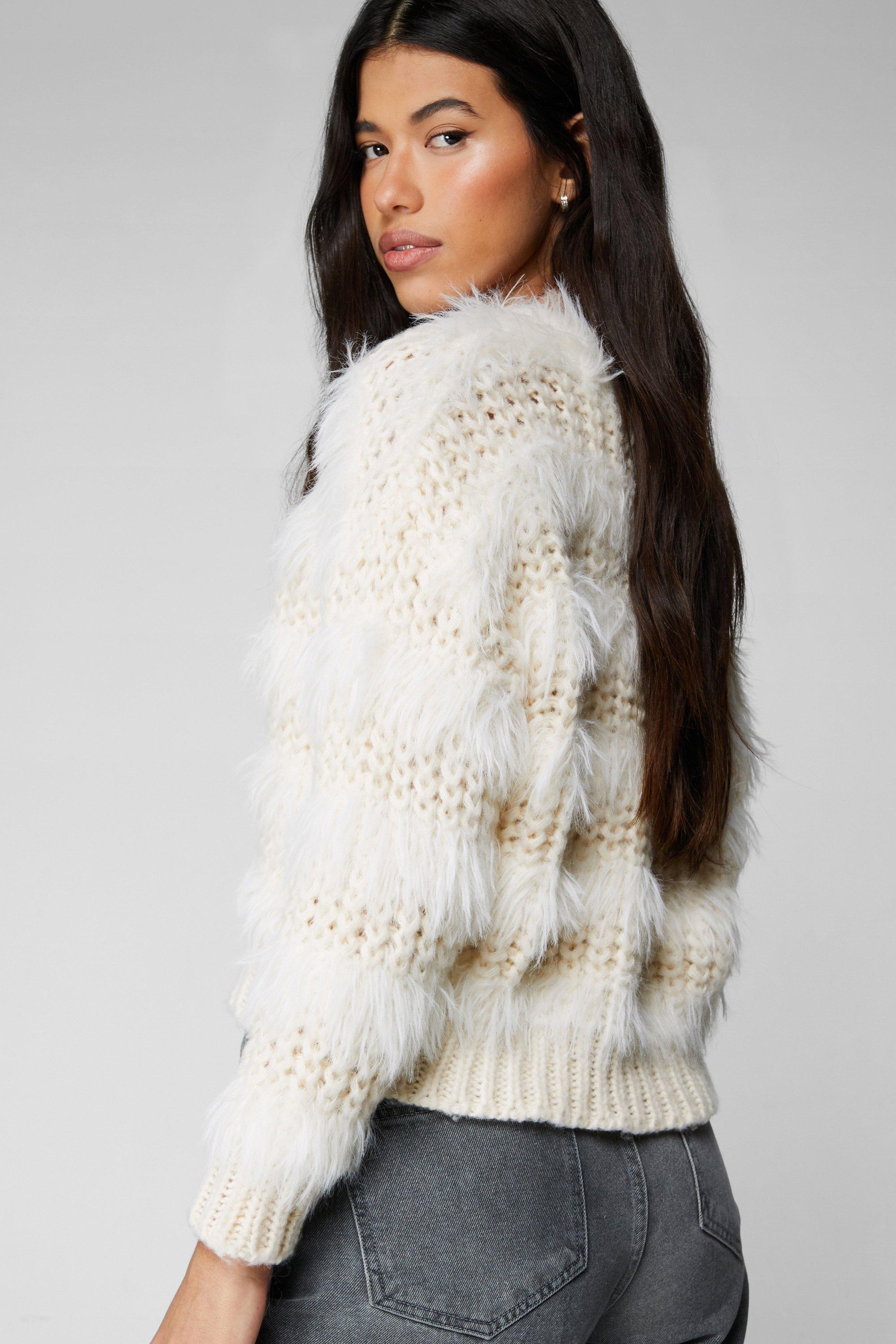 fluffy knit cardigan 人気機種 - clinicaviterbo.com.br