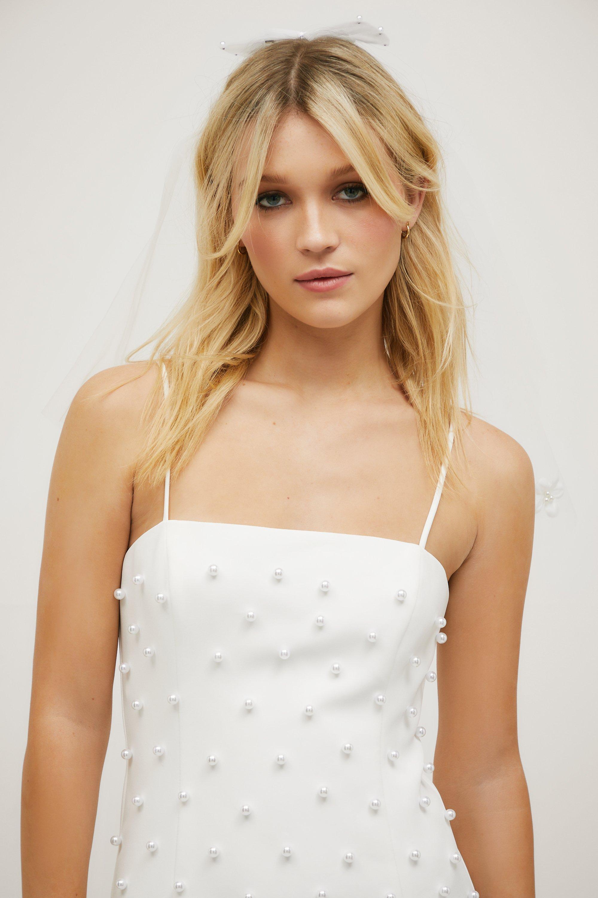 White Pearl Embellished Dress – Goddess Exclusive