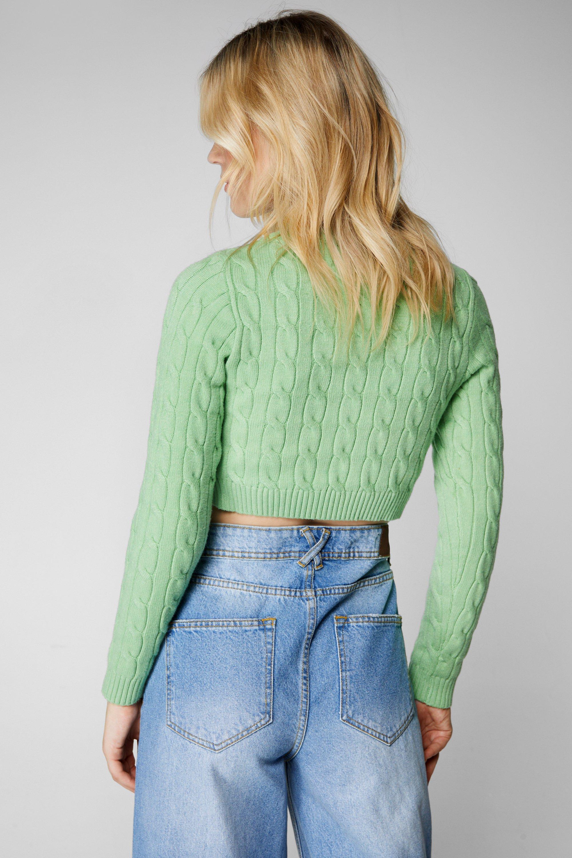 Cropped Cable Knit Jumper