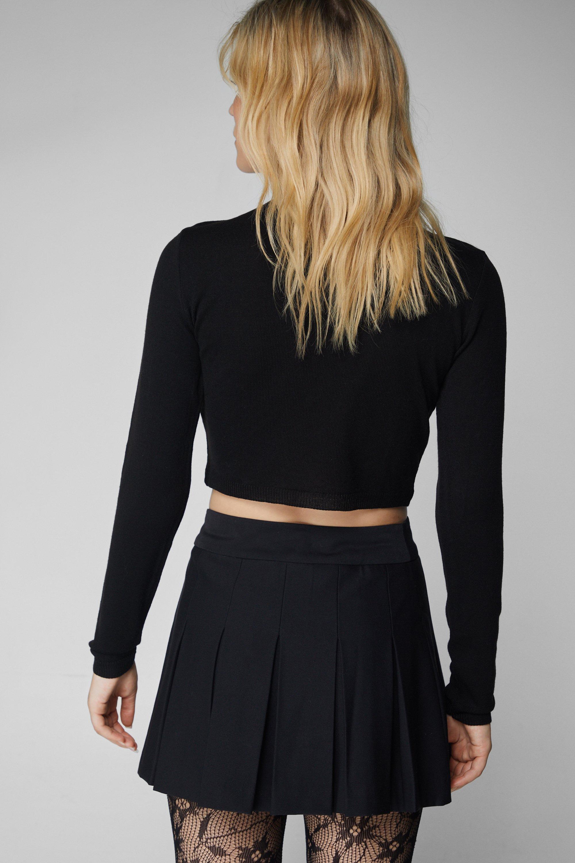 Tie front crop outlet sweater