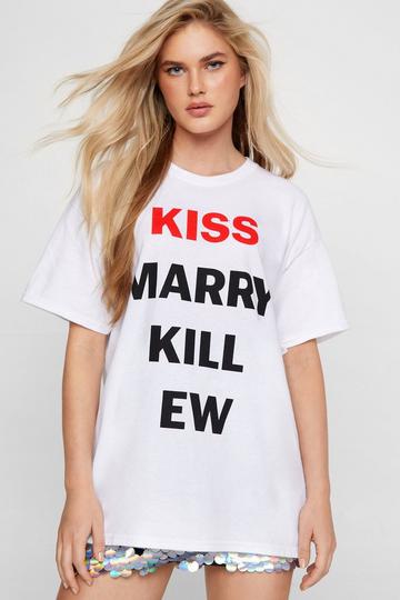 White Kiss Marry Kill Graphic T-shirt