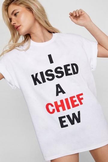 White I Kissed A Chief Graphic T-shirt