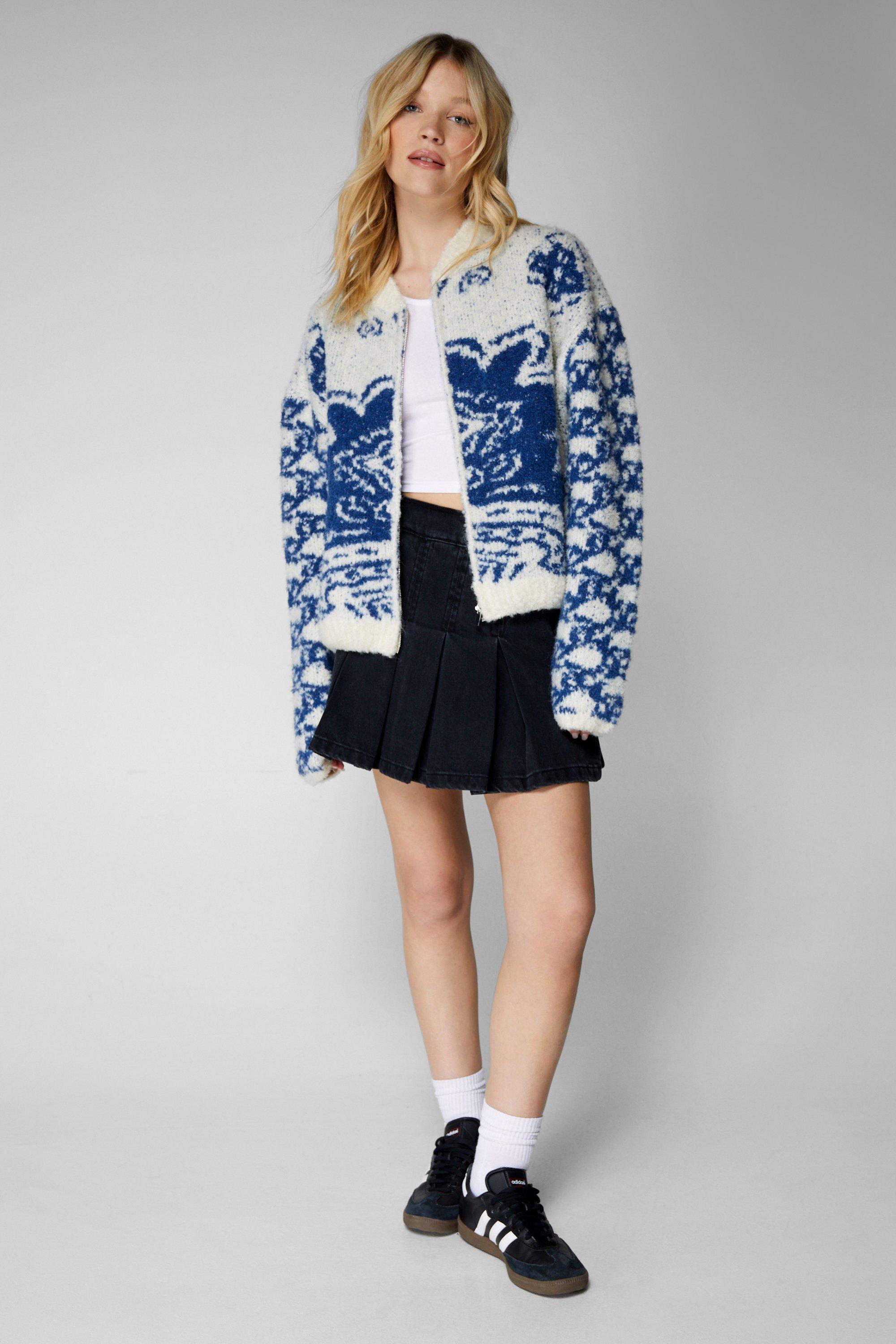 Floral Jacquard Knit Jacket