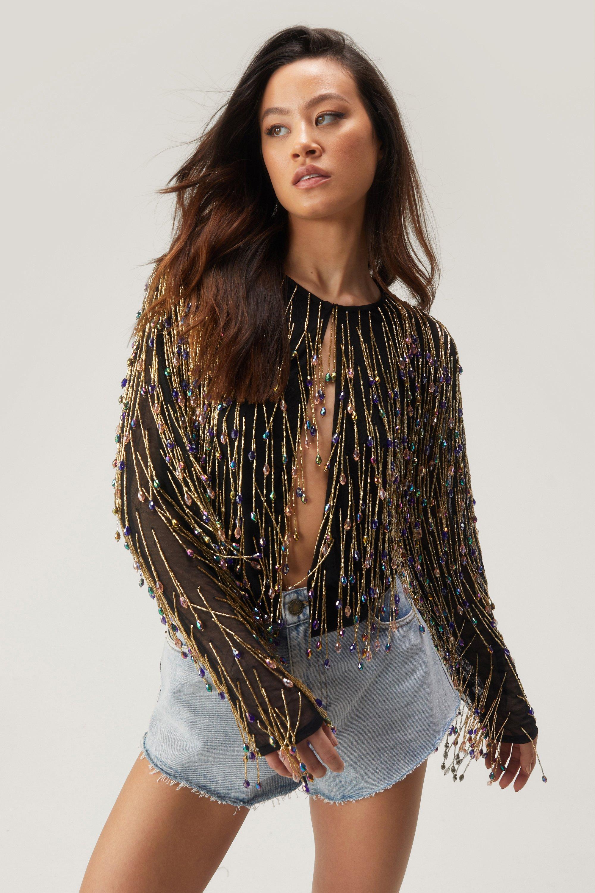 Long beaded jacket hotsell