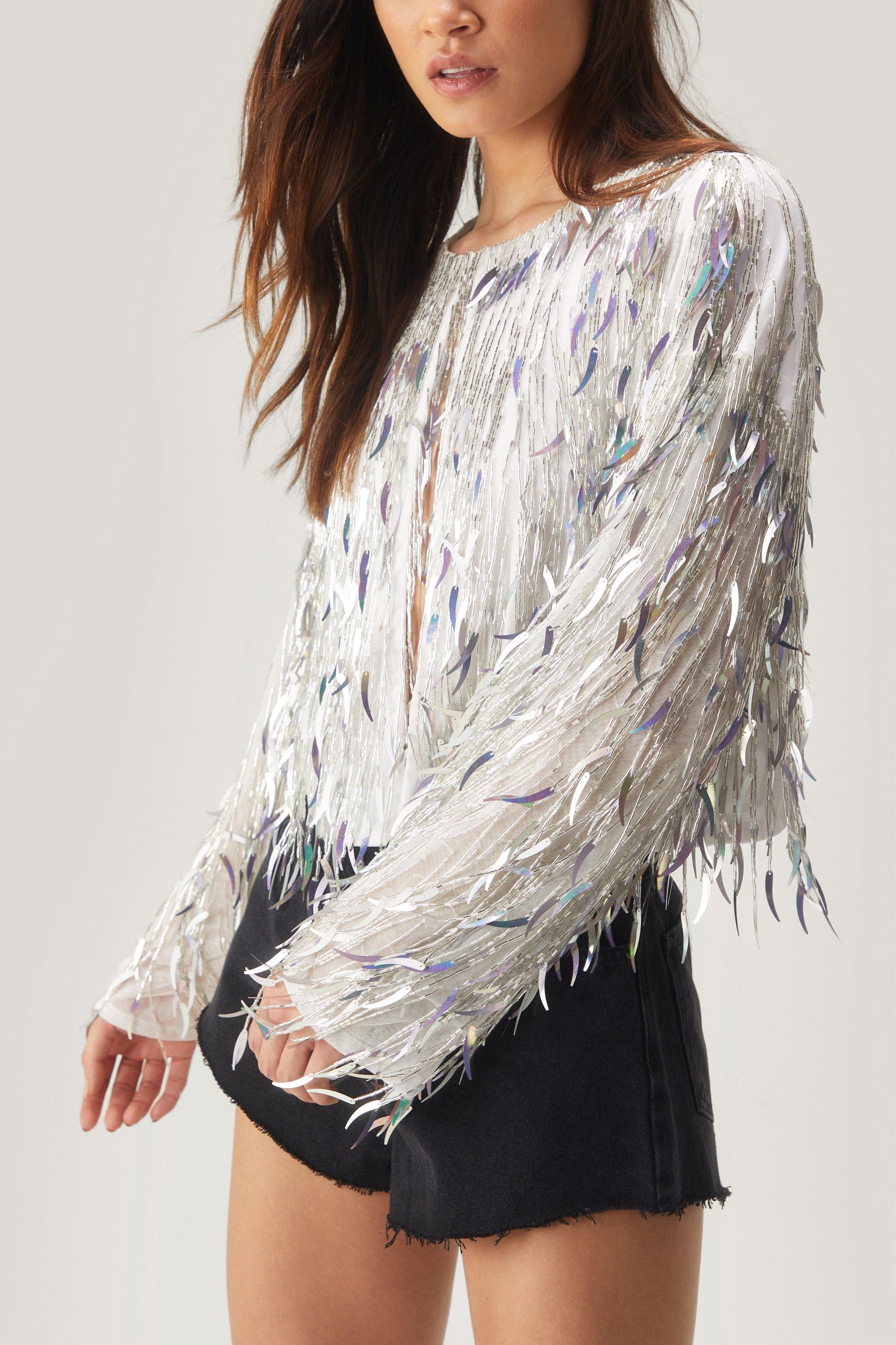 Silver hot sale tassel jacket