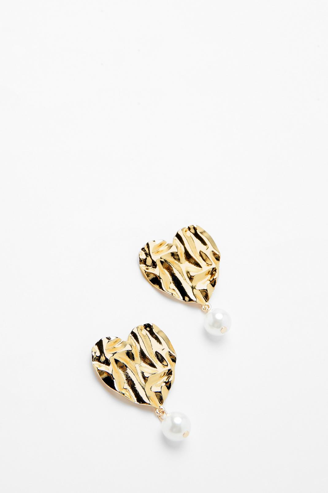 Boucles d'oreilles pendantes perlées, Gold image number 1